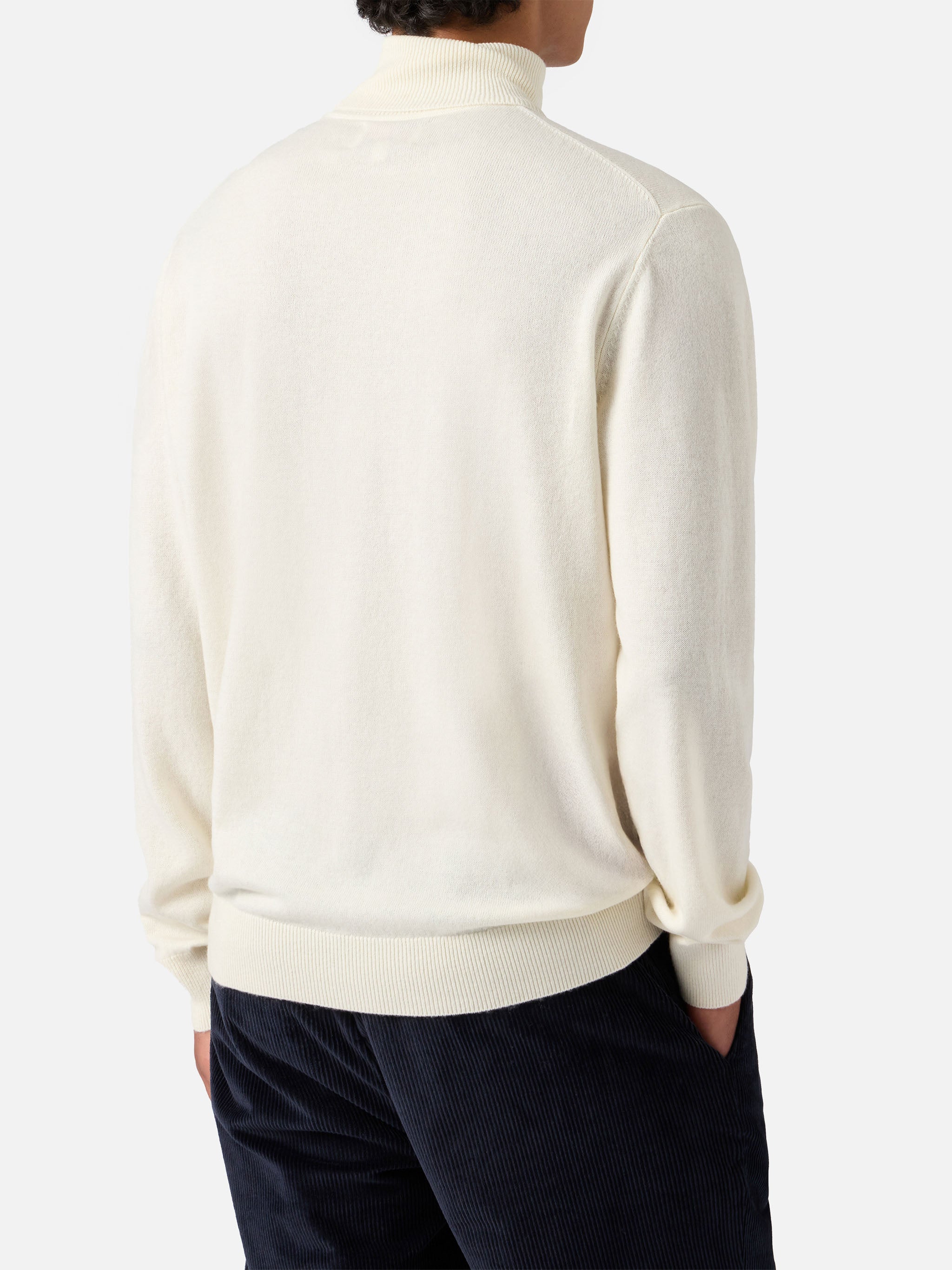 Turtleneck Sweater Bond White Merino Wool And Cashmere