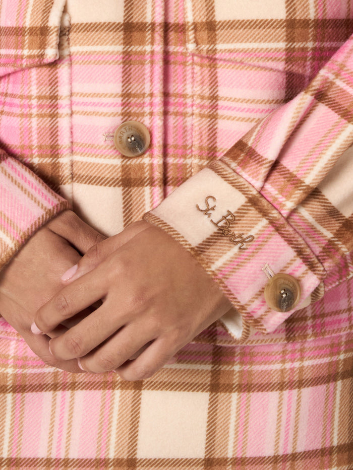Bonnibell Pink Tartan Wool Effect Jacket