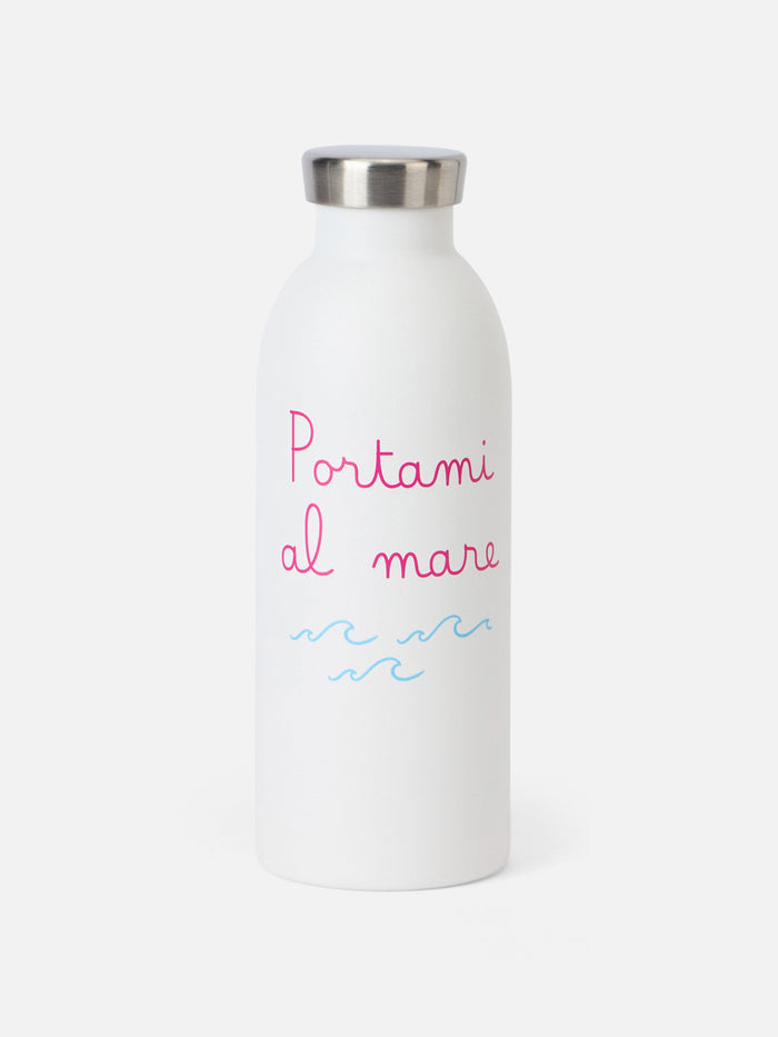 24bottles 500ml Bottle With Portami Al Mare Print | 24 Bottles Special Edition White