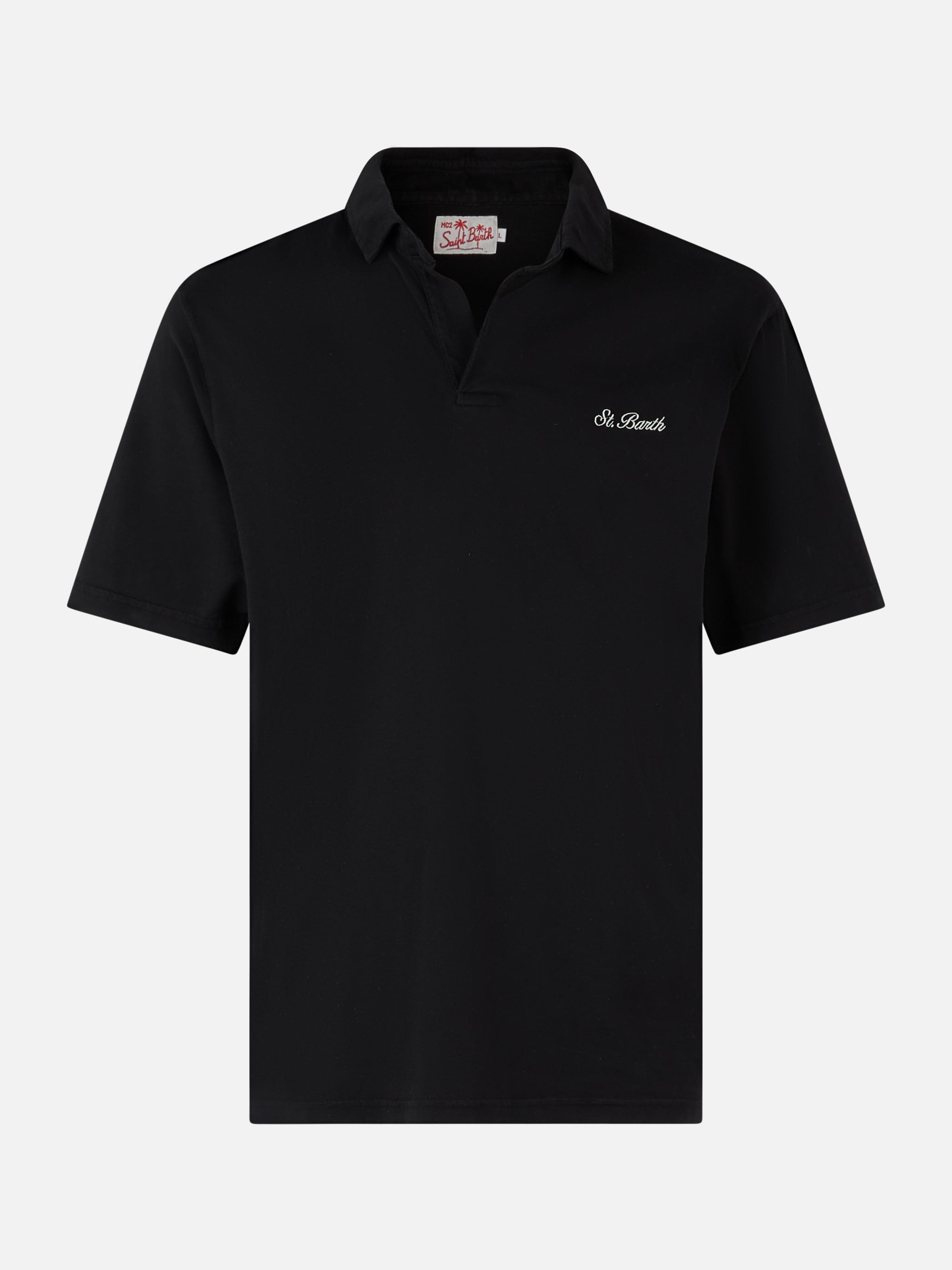 Brighton Black Cotton Jersey Polo Shirt