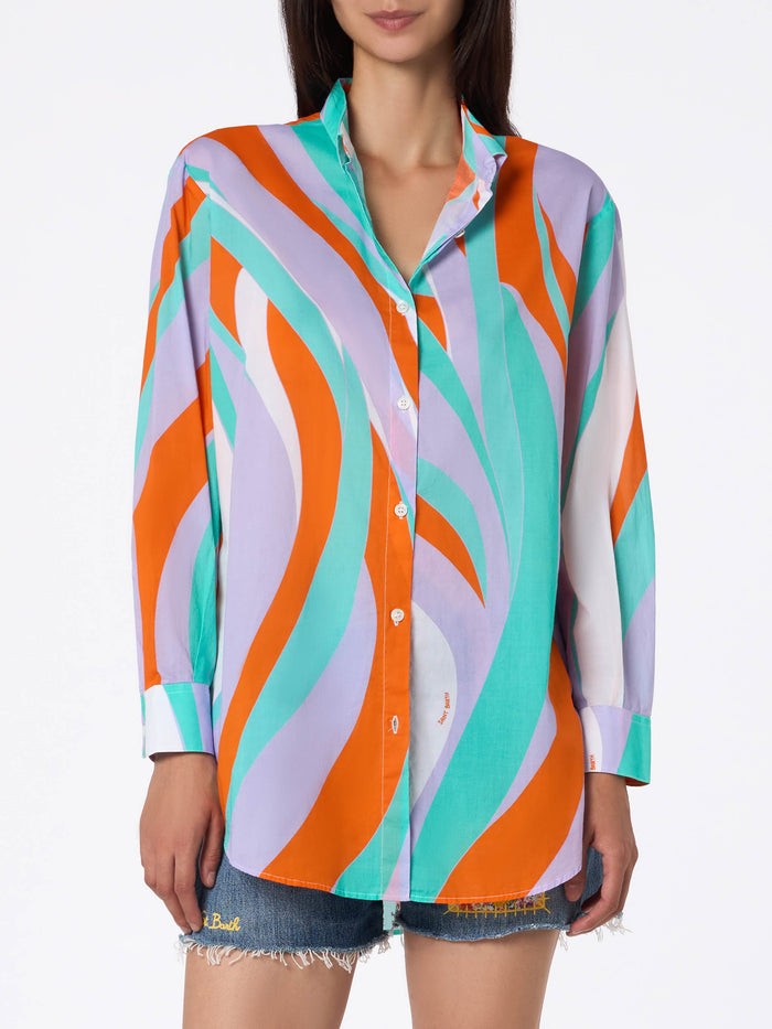 Shape Wave Cotton Brigitte Shirt Green