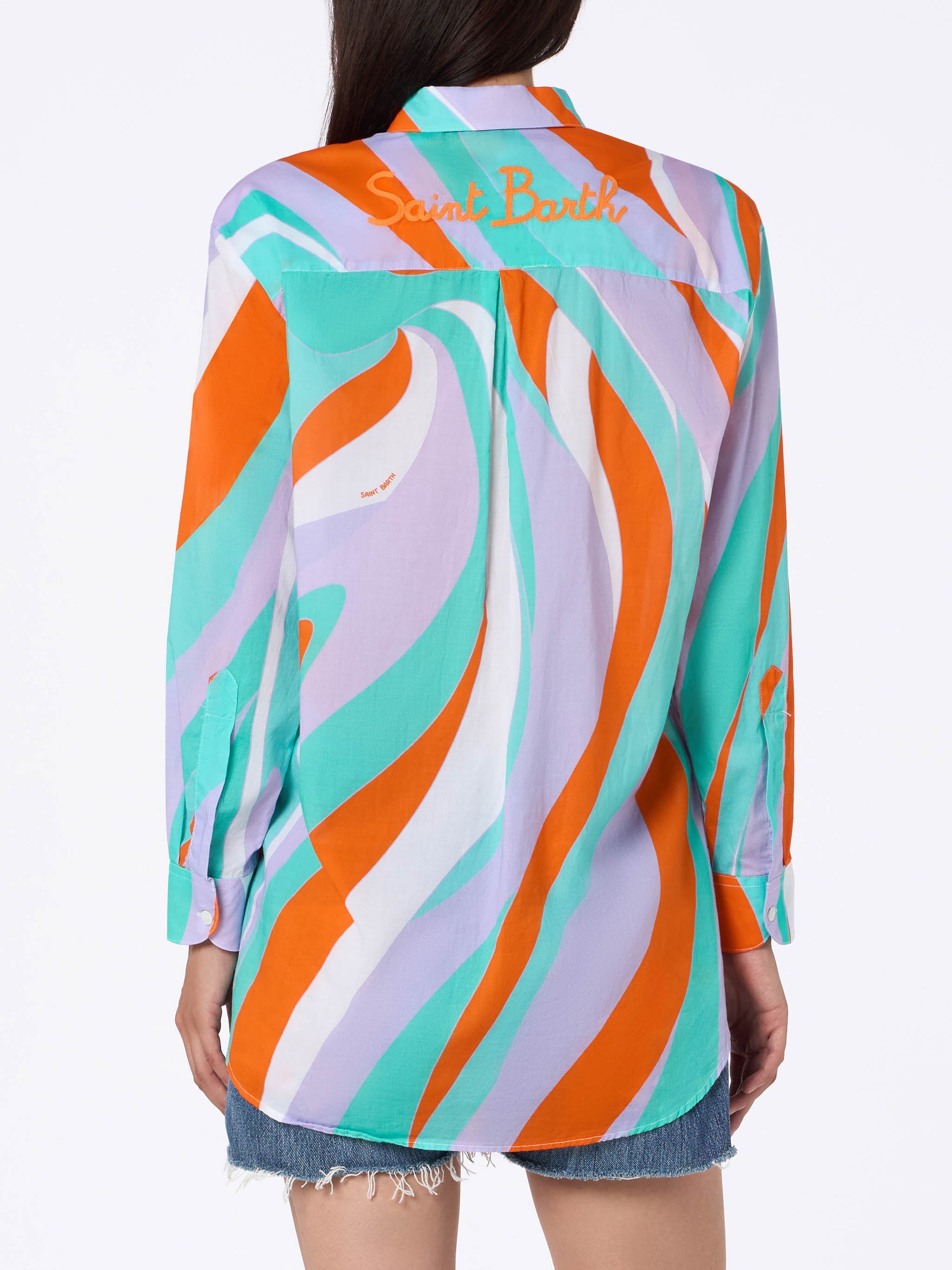 Shape Wave Cotton Brigitte Shirt Green