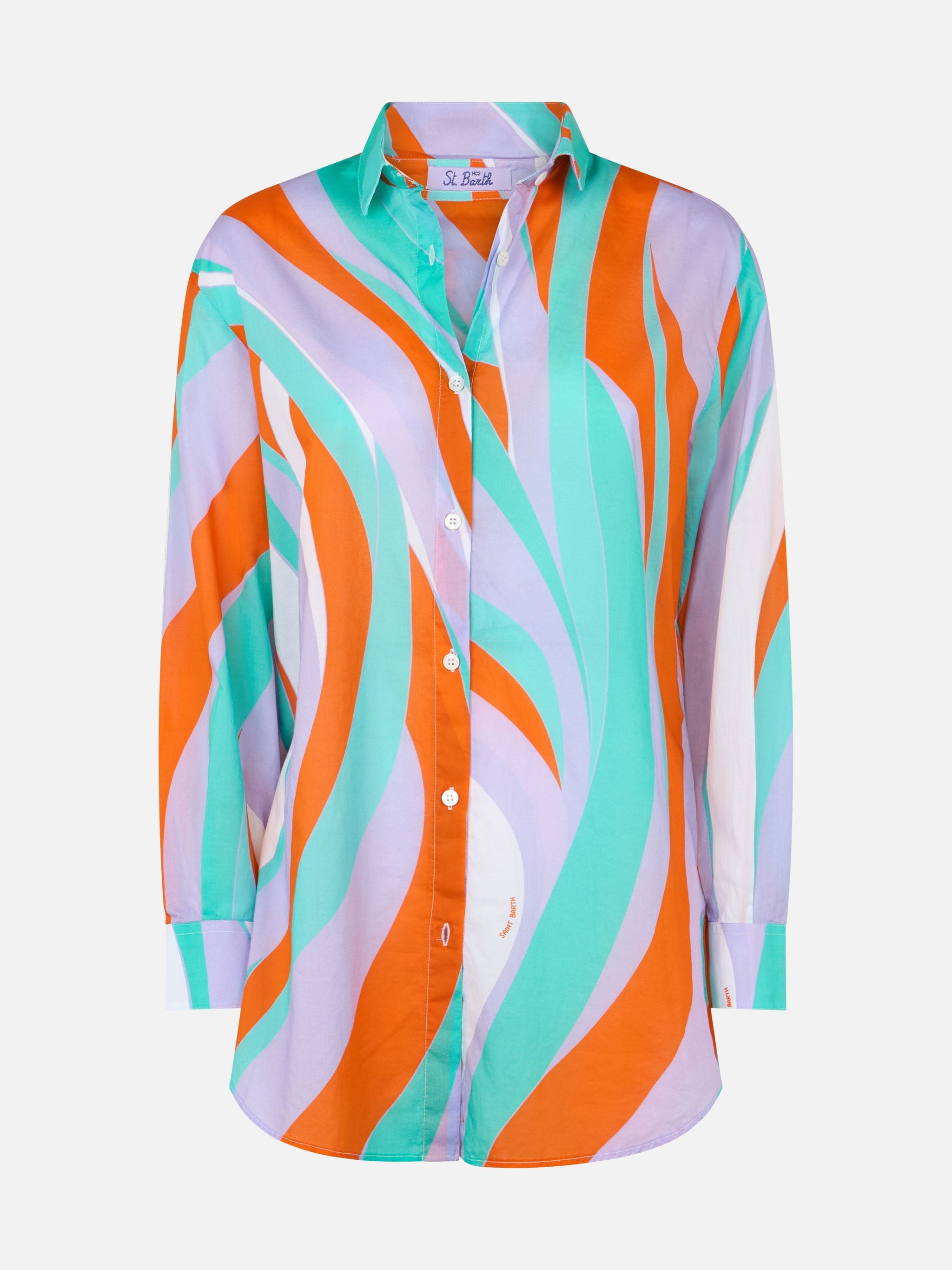 Shape Wave Cotton Brigitte Shirt Green
