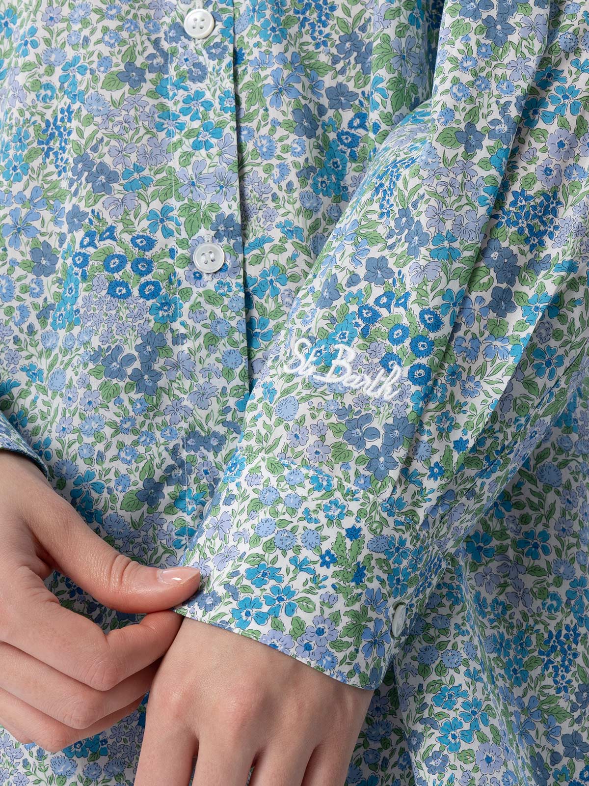 Brigitte Cotton Shirt With Joanna Luise Print | Special Edition Sky