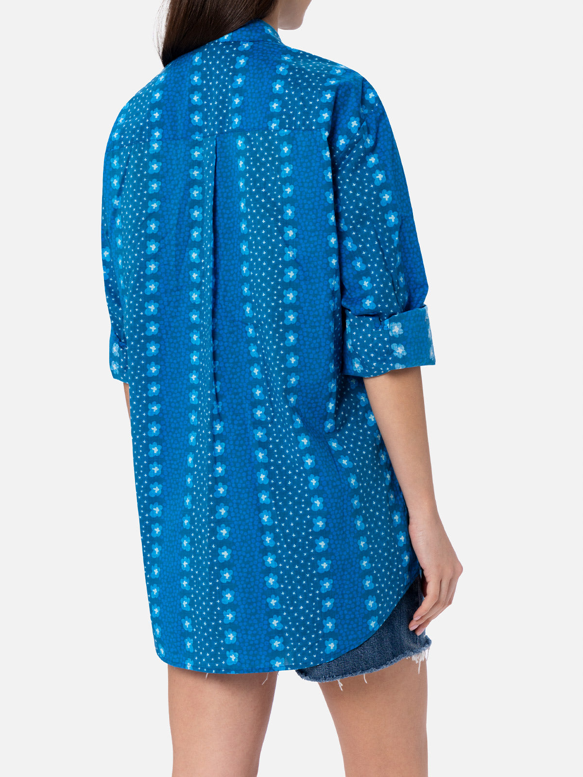 Brigitte Floral Cotton Shirt Blue