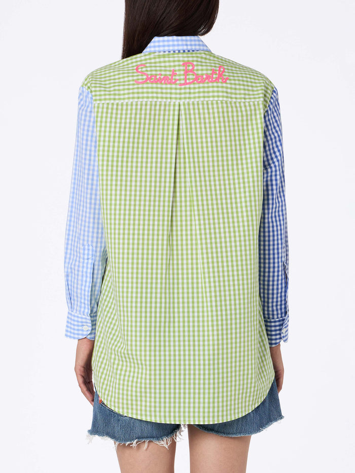 Camicia Brigitte Cotone Stampa Vichy Multicolor Pink Shirt