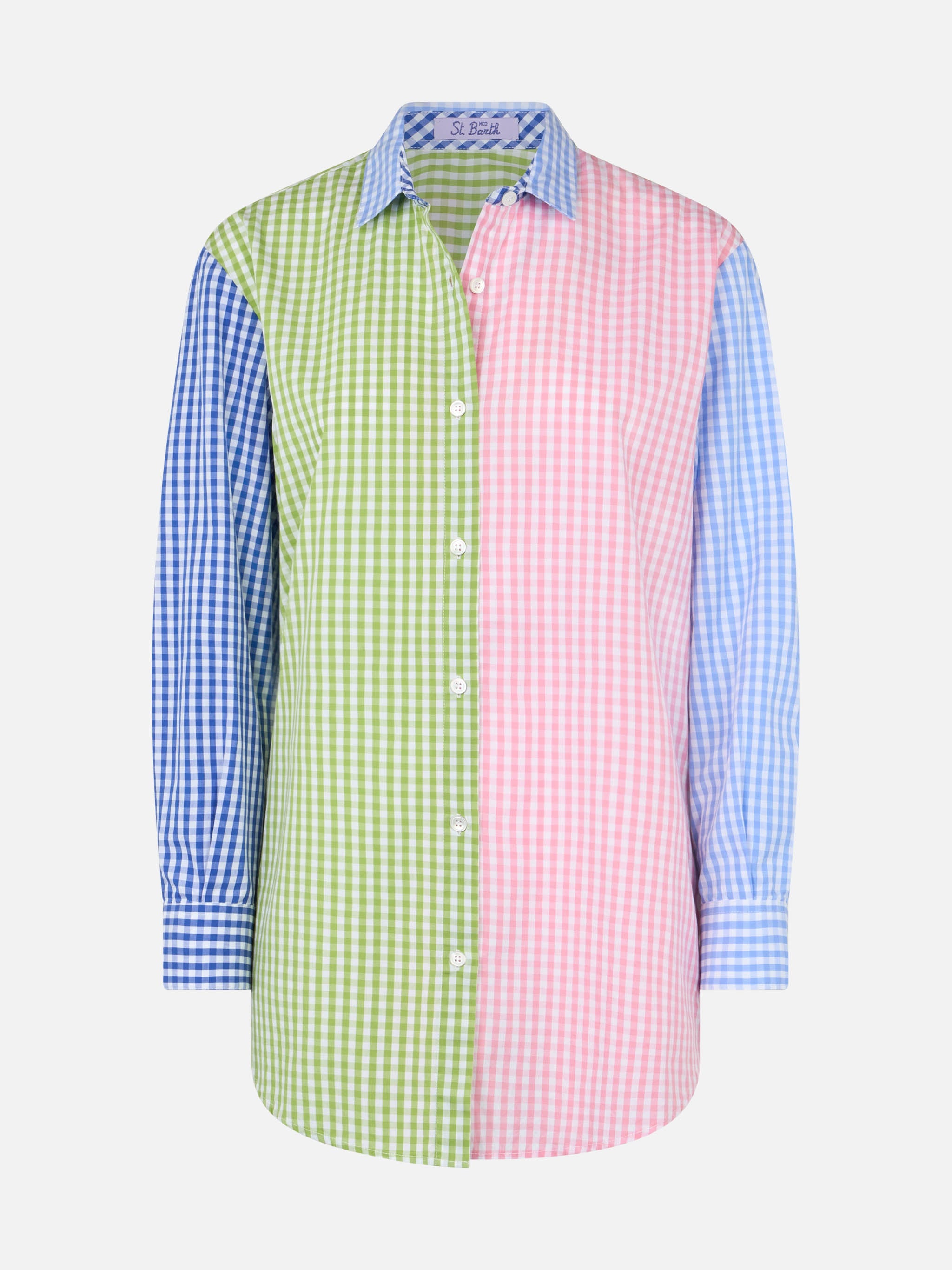 Camicia Brigitte Cotone Stampa Vichy Multicolor Pink Shirt