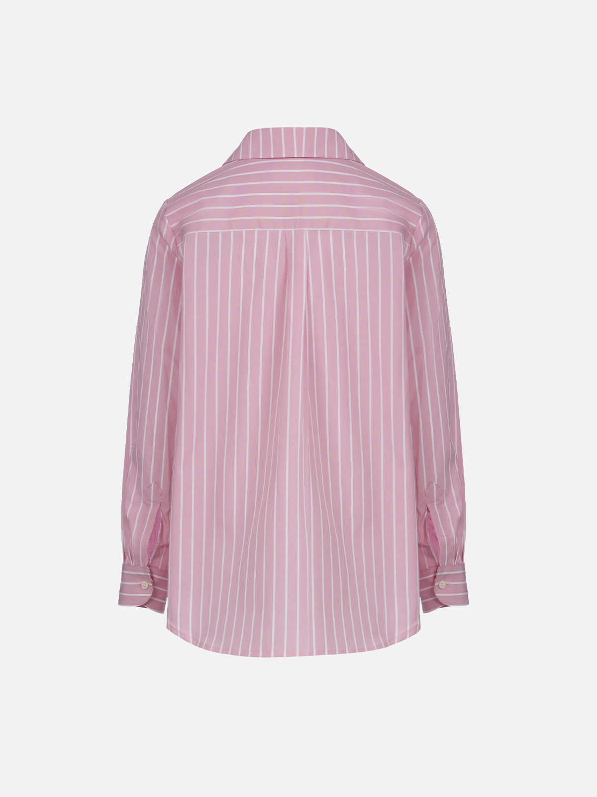 Girl Striped Print Cotton Over Shirt Mini Brigitte Pink
