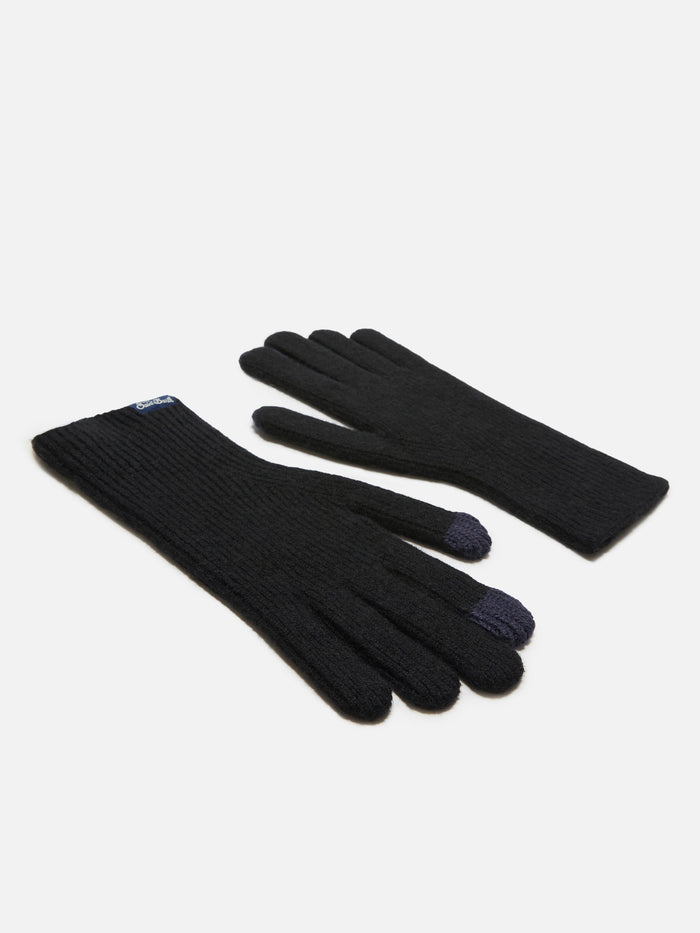 Brixton Ribbed Stretch Cashmere-Blend Gloves Black