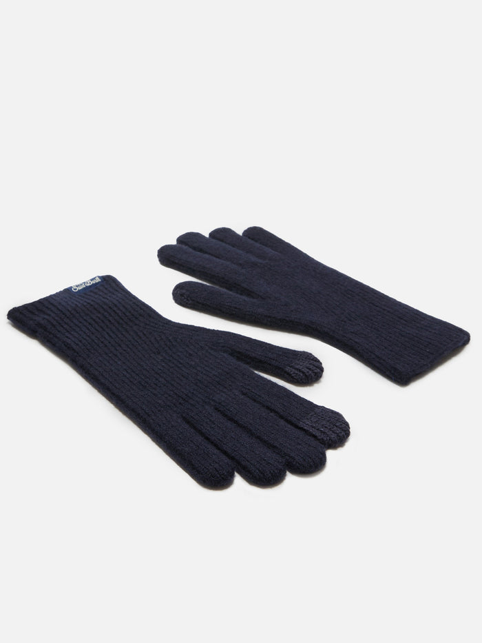 Brixton Ribbed Stretch Cashmere-Blend Gloves Night Blue