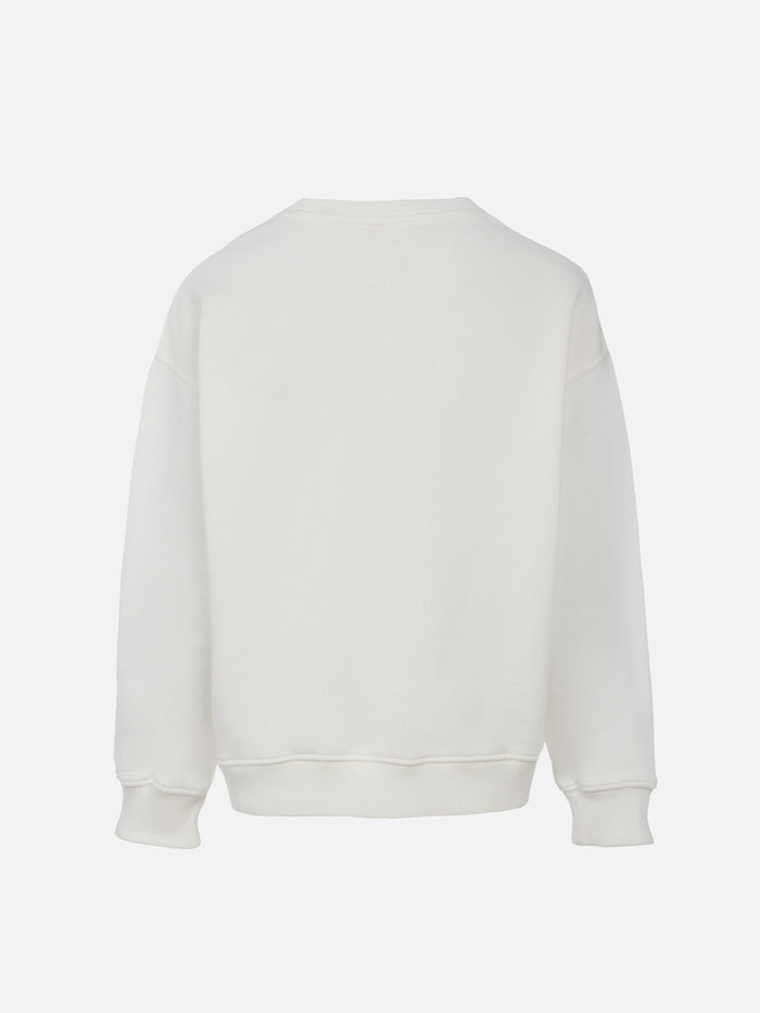 Girl Sweatshirt Briony With Multicolor Saint Barth Terry Patch White