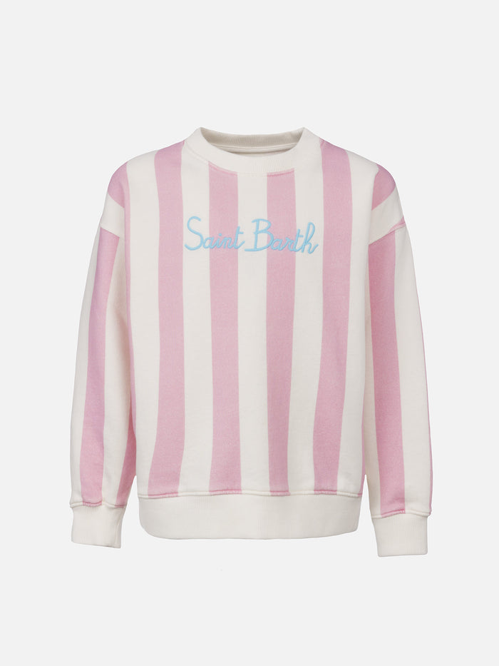 Girl Striped Sweatshirt Briony With Saint Barth Embroidery Rigato