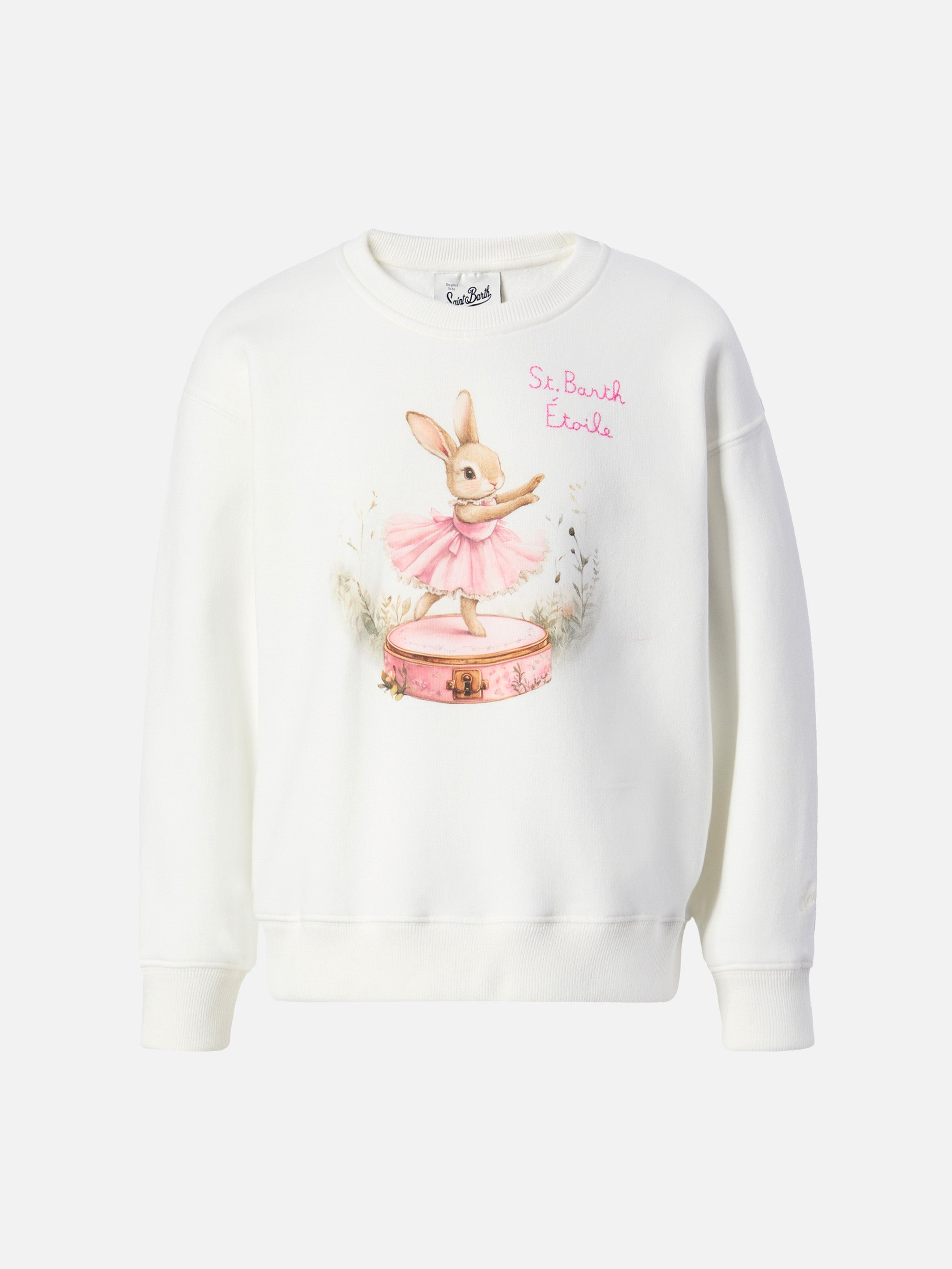 Briony Crewneck Sweatshirt With Bunny Print White