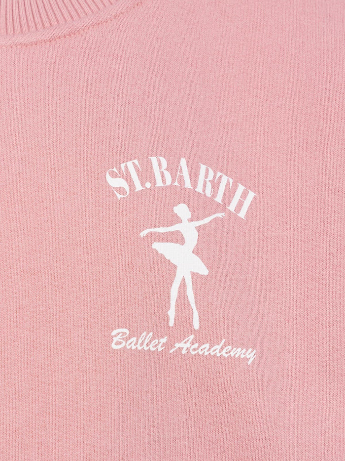 Girl Crewneck Sweatshirt Briony With St. Barth Ballet Academy Print Pink