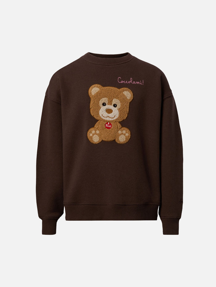 Briony Crewneck Sweatshirt With Trudi Bear Terry Patch | Special Edition Brown