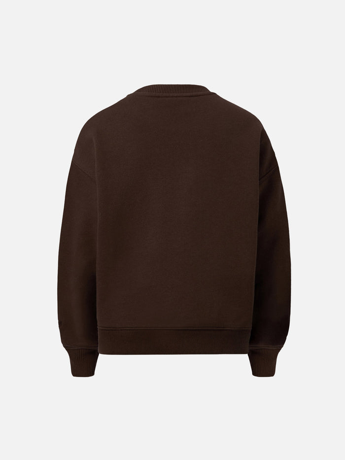 Briony Crewneck Sweatshirt With Trudi Bear Terry Patch | Special Edition Brown