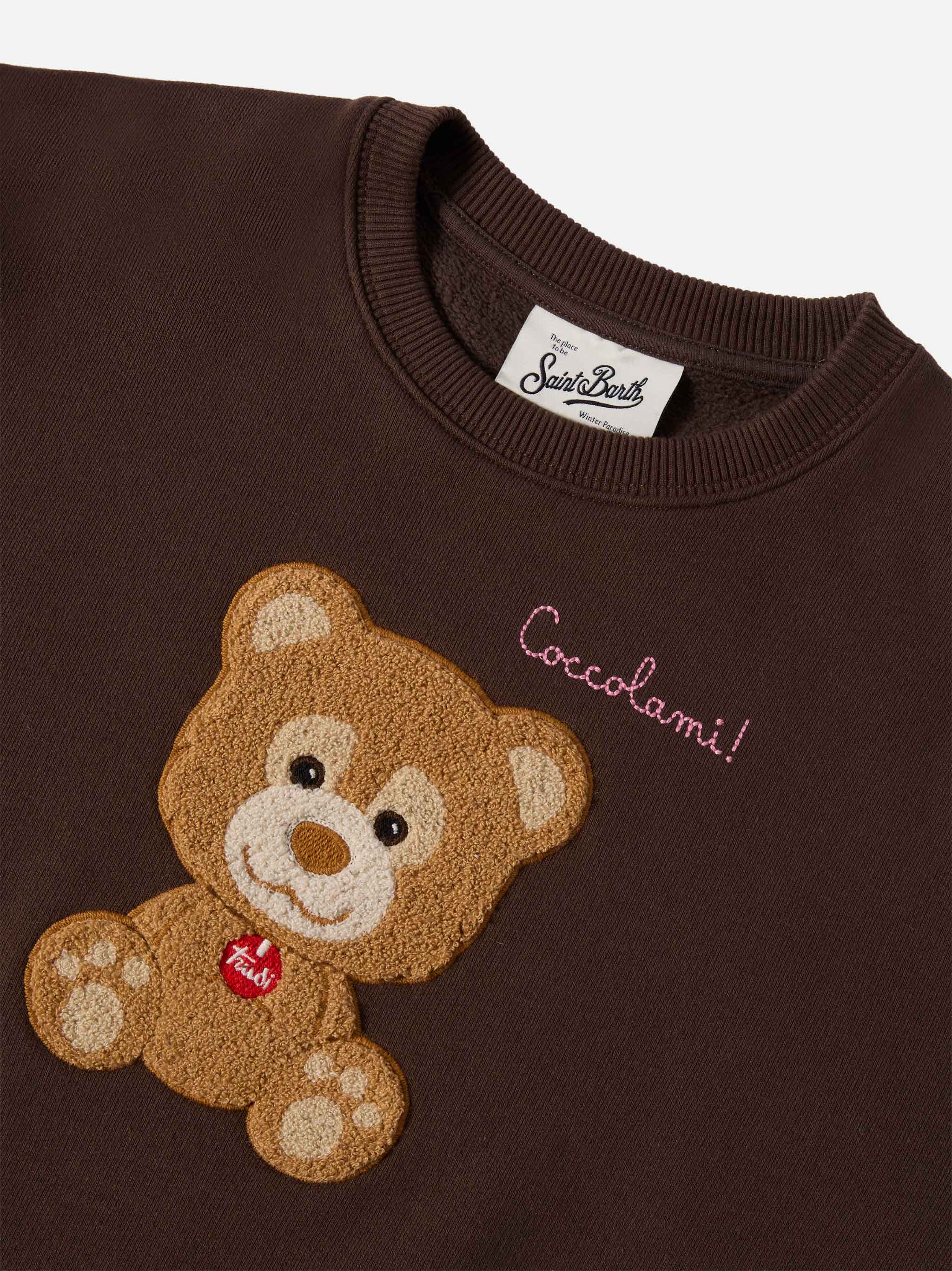 Briony Crewneck Sweatshirt With Trudi Bear Terry Patch | Special Edition Brown