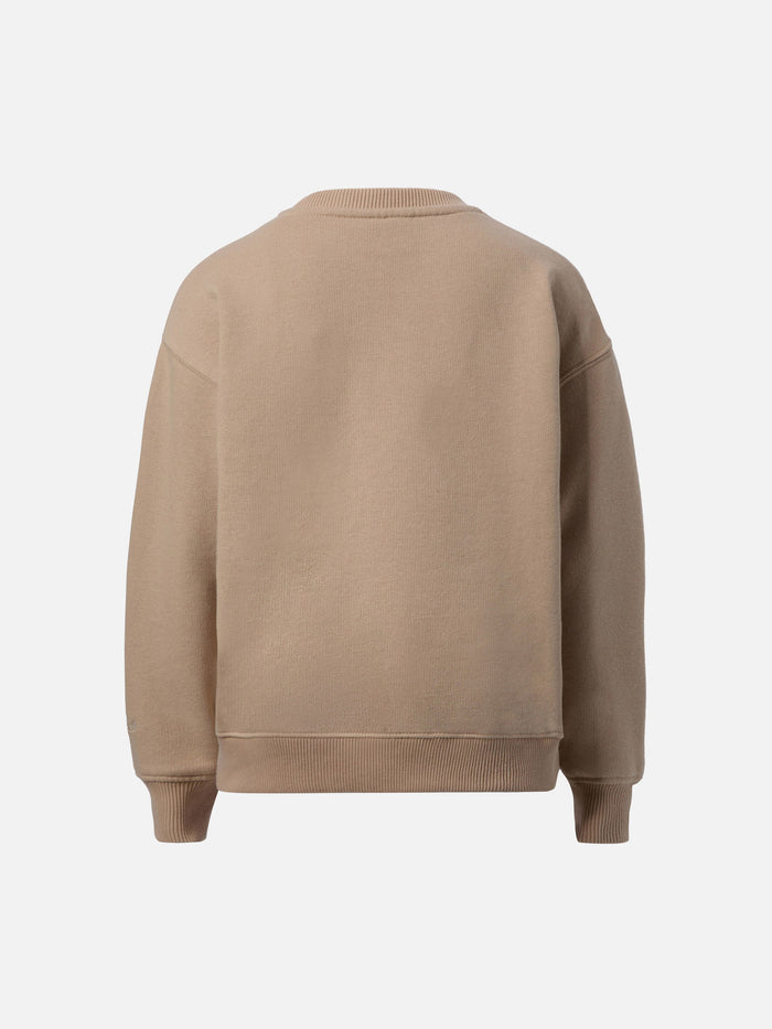 Briony Crewneck Sweatshirt With Puppies Print And Embroidery Brown