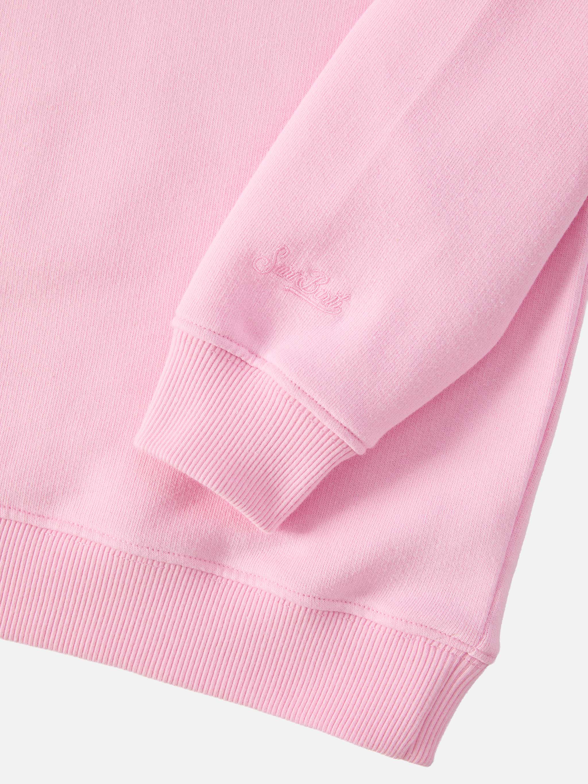 Briony Crewneck Sweatshirt With Bella E Monella Rhinestone Appliqué Pink
