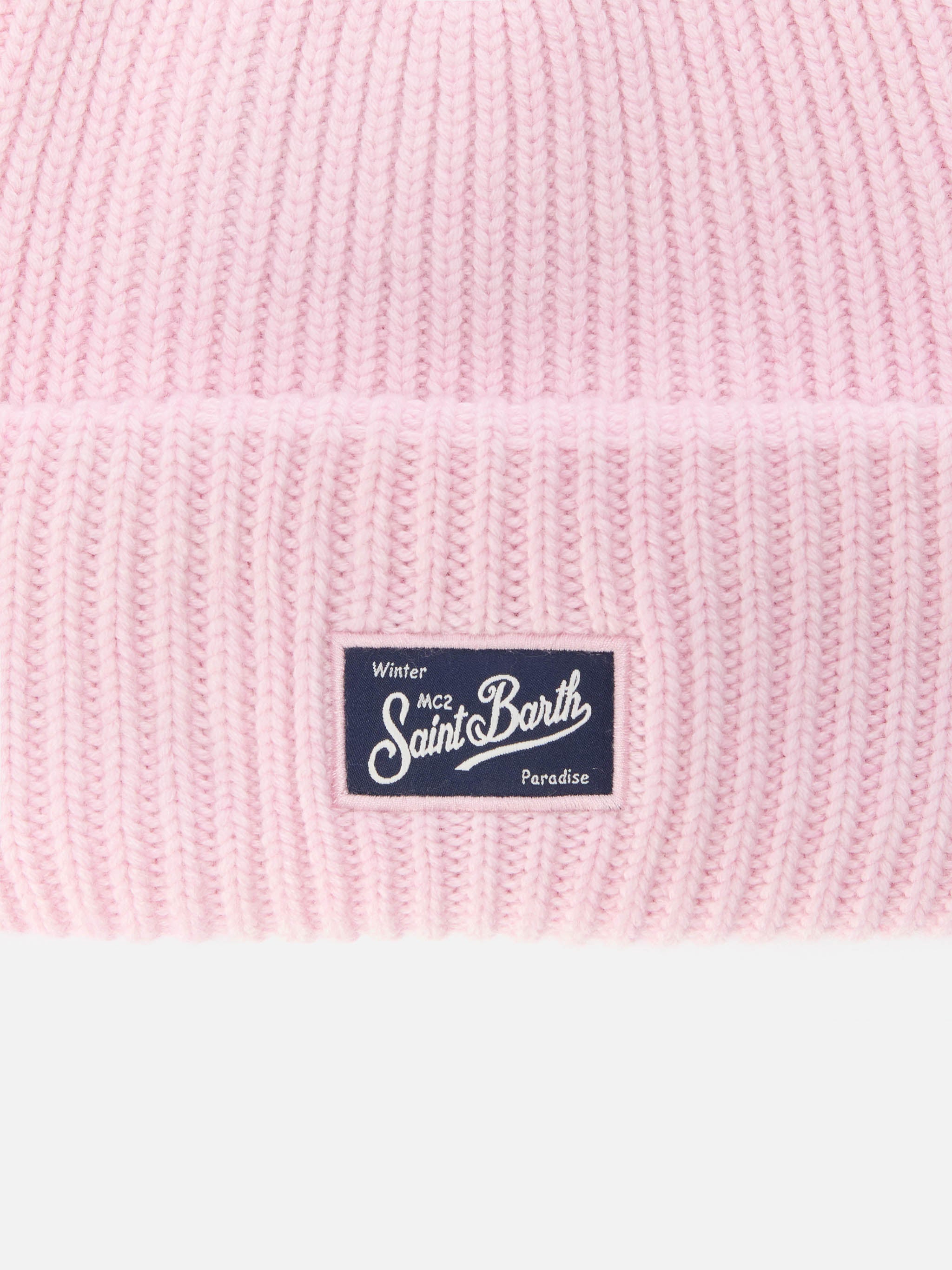 Berry W Ribbed Cashmere-Blend Beanie Pink Hat