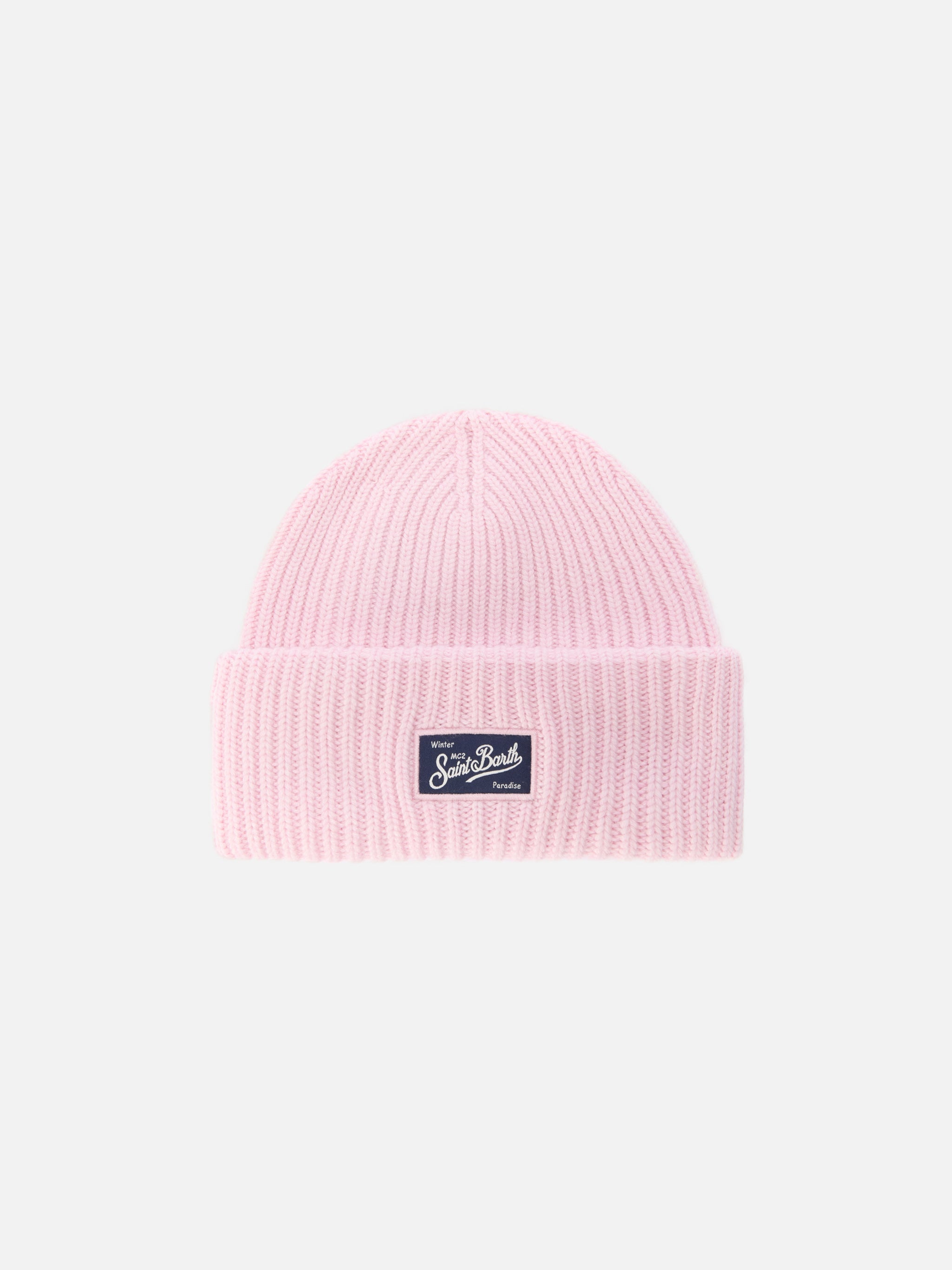 Berry W Ribbed Cashmere-Blend Beanie Pink Hat