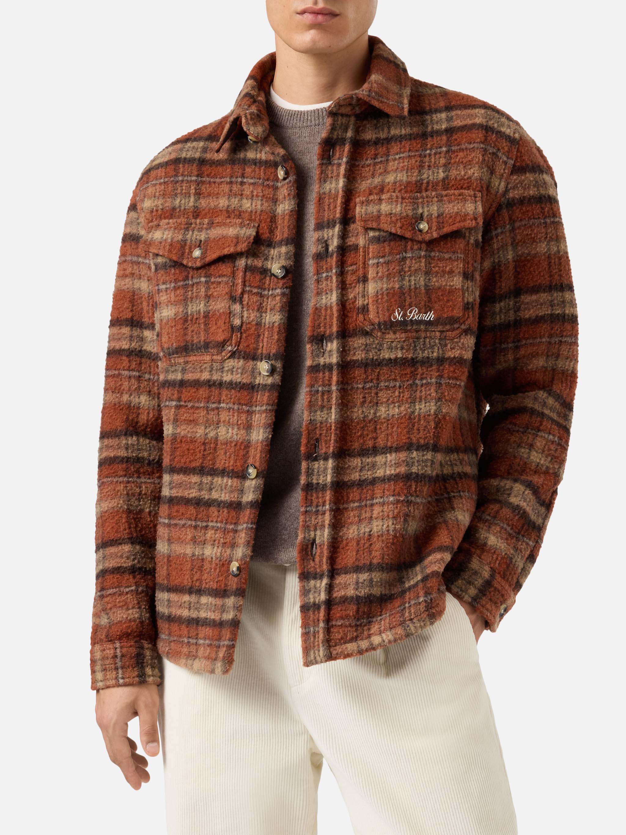 Overshirt Burton Brown Casentino With Pockets Shirt