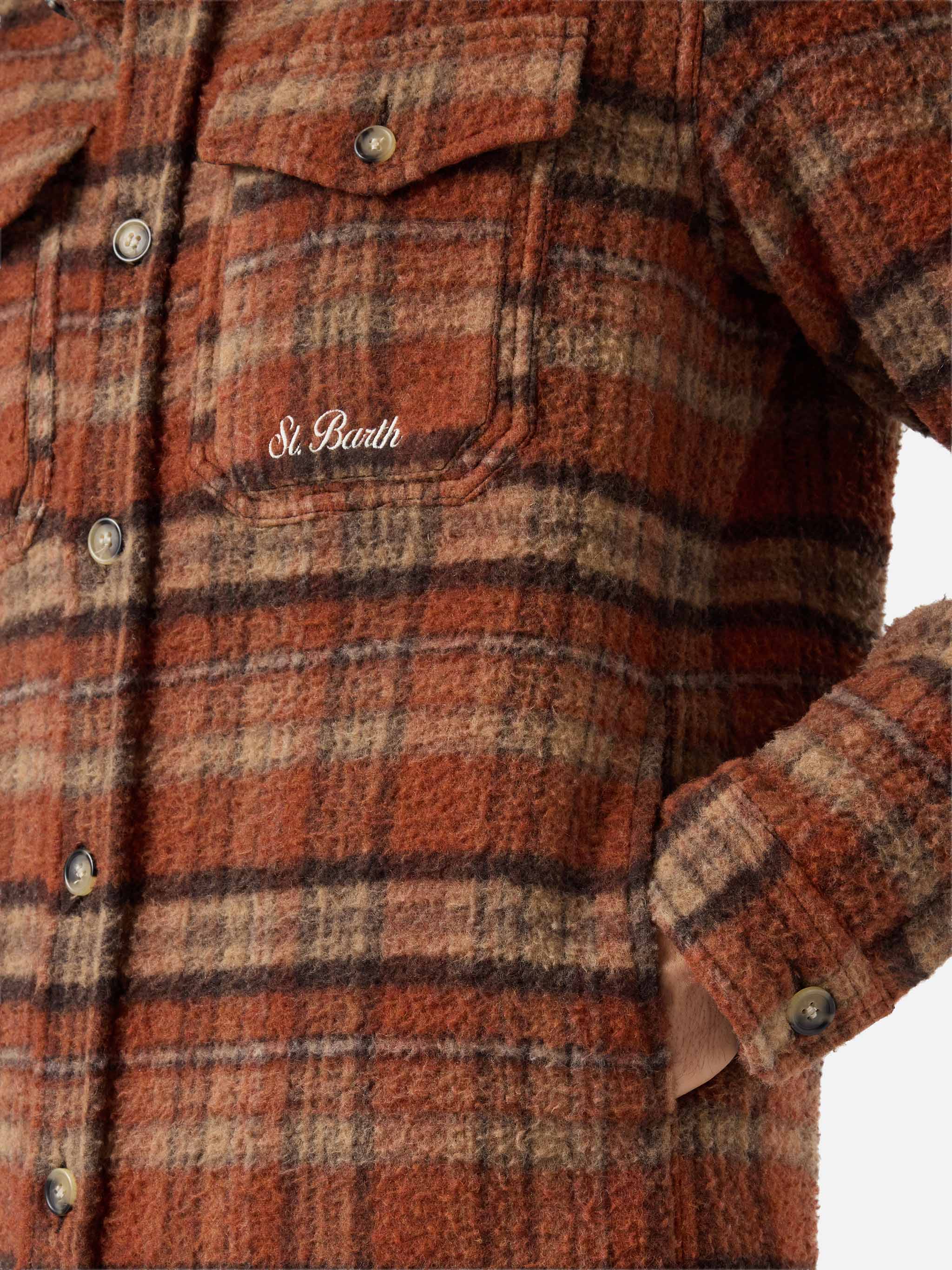 Overshirt Burton Brown Casentino With Pockets Shirt