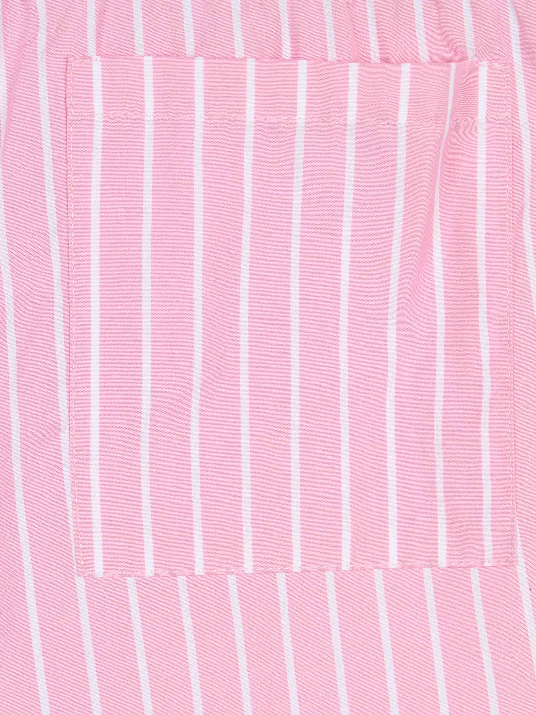 Girl Cotton Shorts Boxy Jr With Pink Striped Print Pant