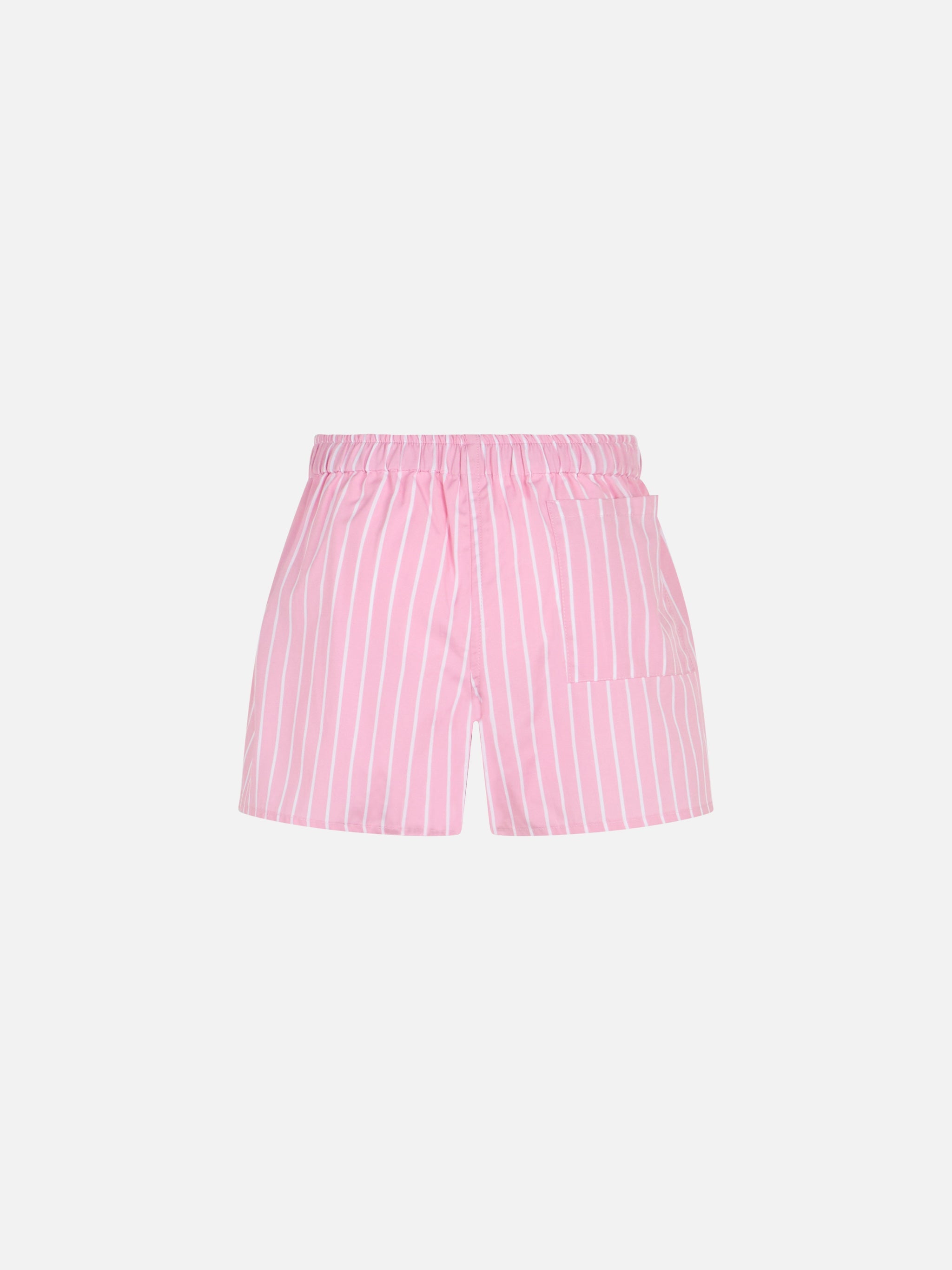 Girl Cotton Shorts Boxy Jr With Pink Striped Print Pant