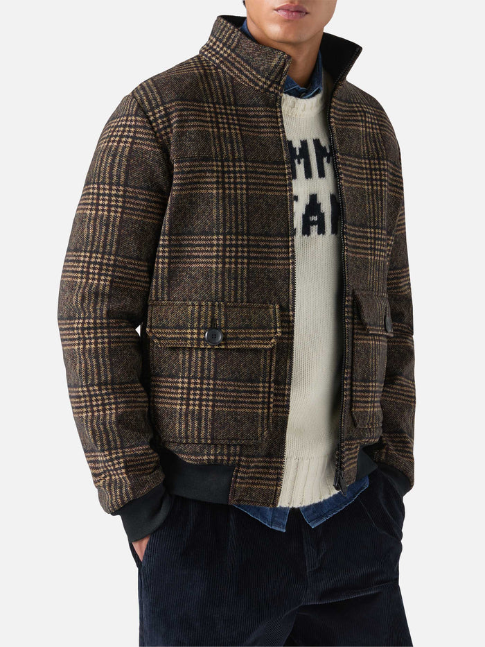 Thermo Jacket Byron With Prince Of Wales Print Brown