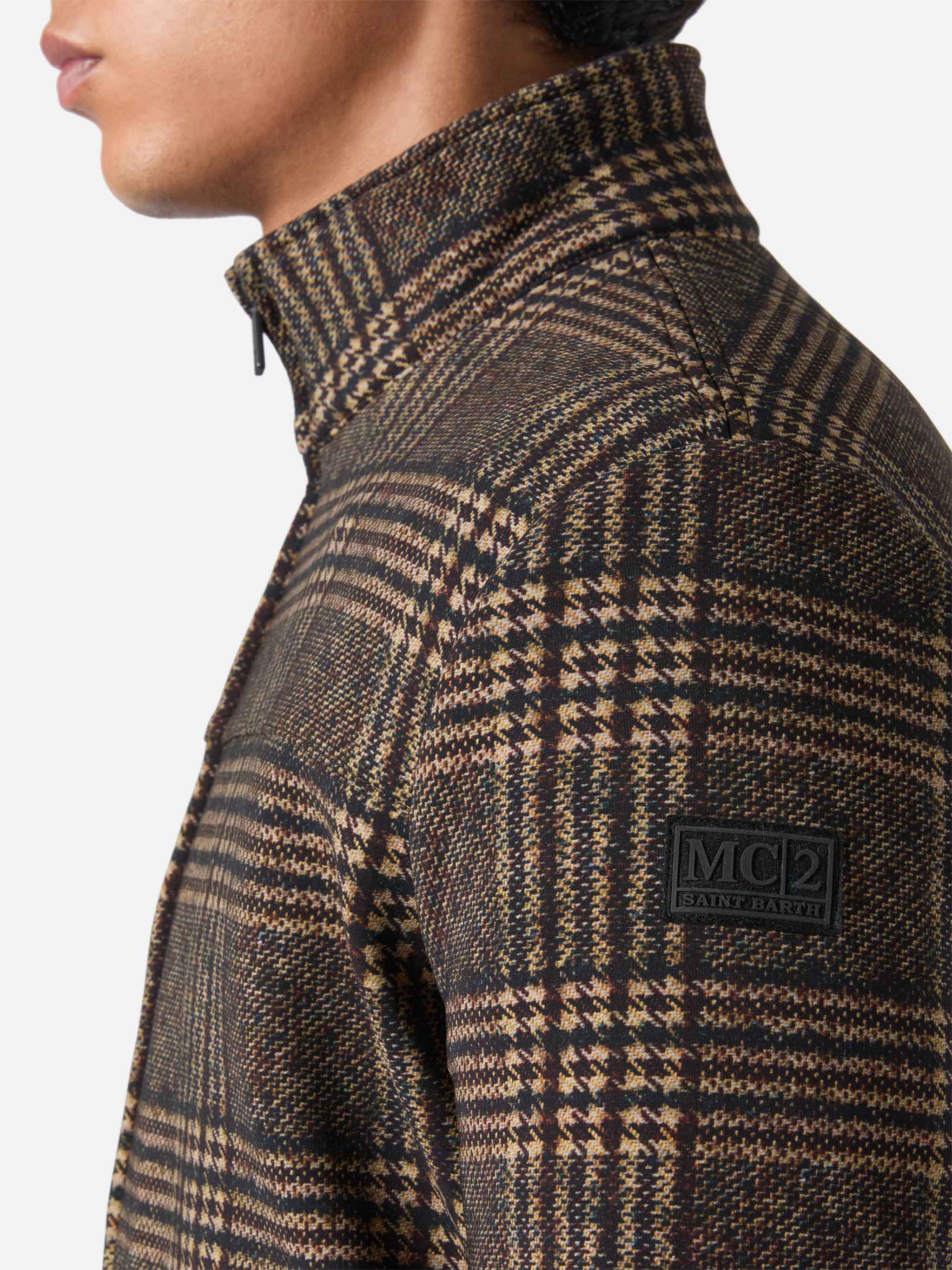 Thermo Jacket Byron With Prince Of Wales Print Brown