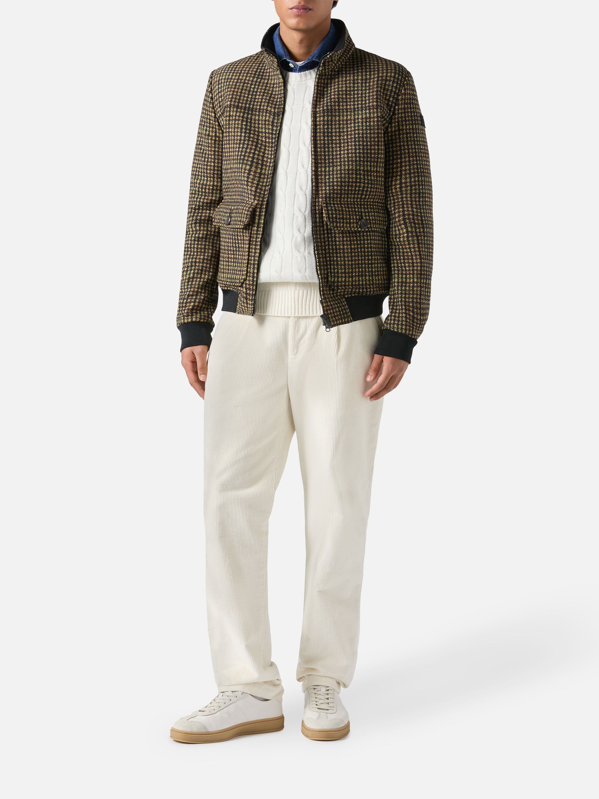 Thermo Jacket Byron With Pied De Poule Print