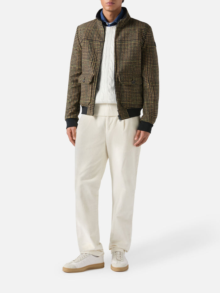 Thermo Jacket Byron With Pied De Poule Print