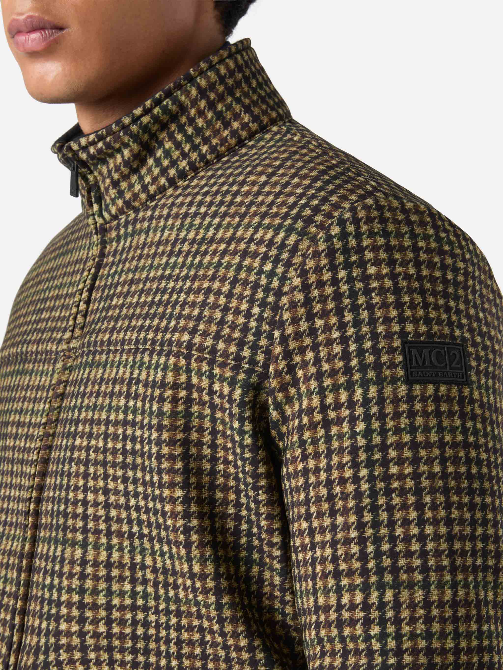Thermo Jacket Byron With Pied De Poule Print