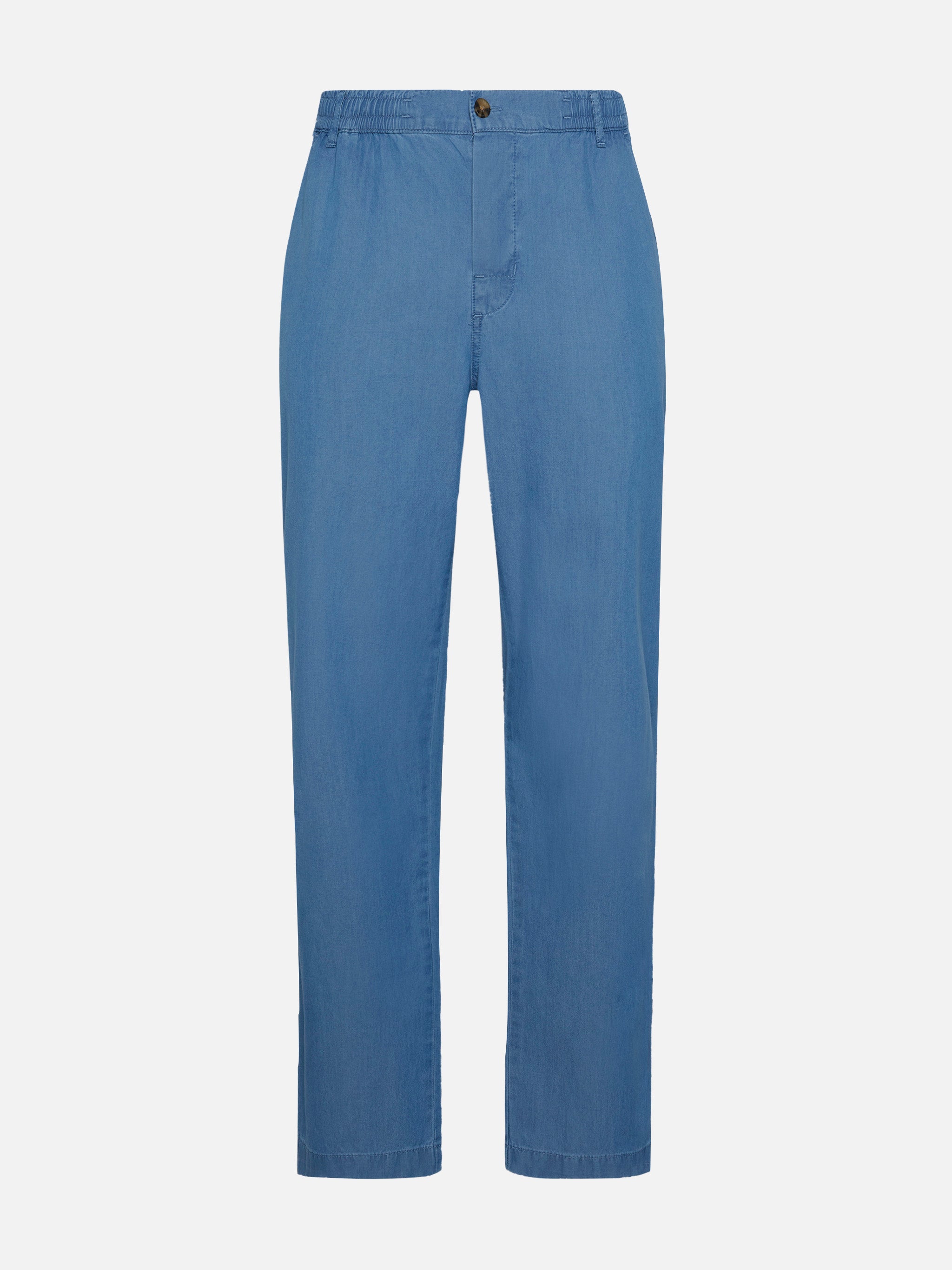 Calais Denim Blue Chambray Pants With Drawstring