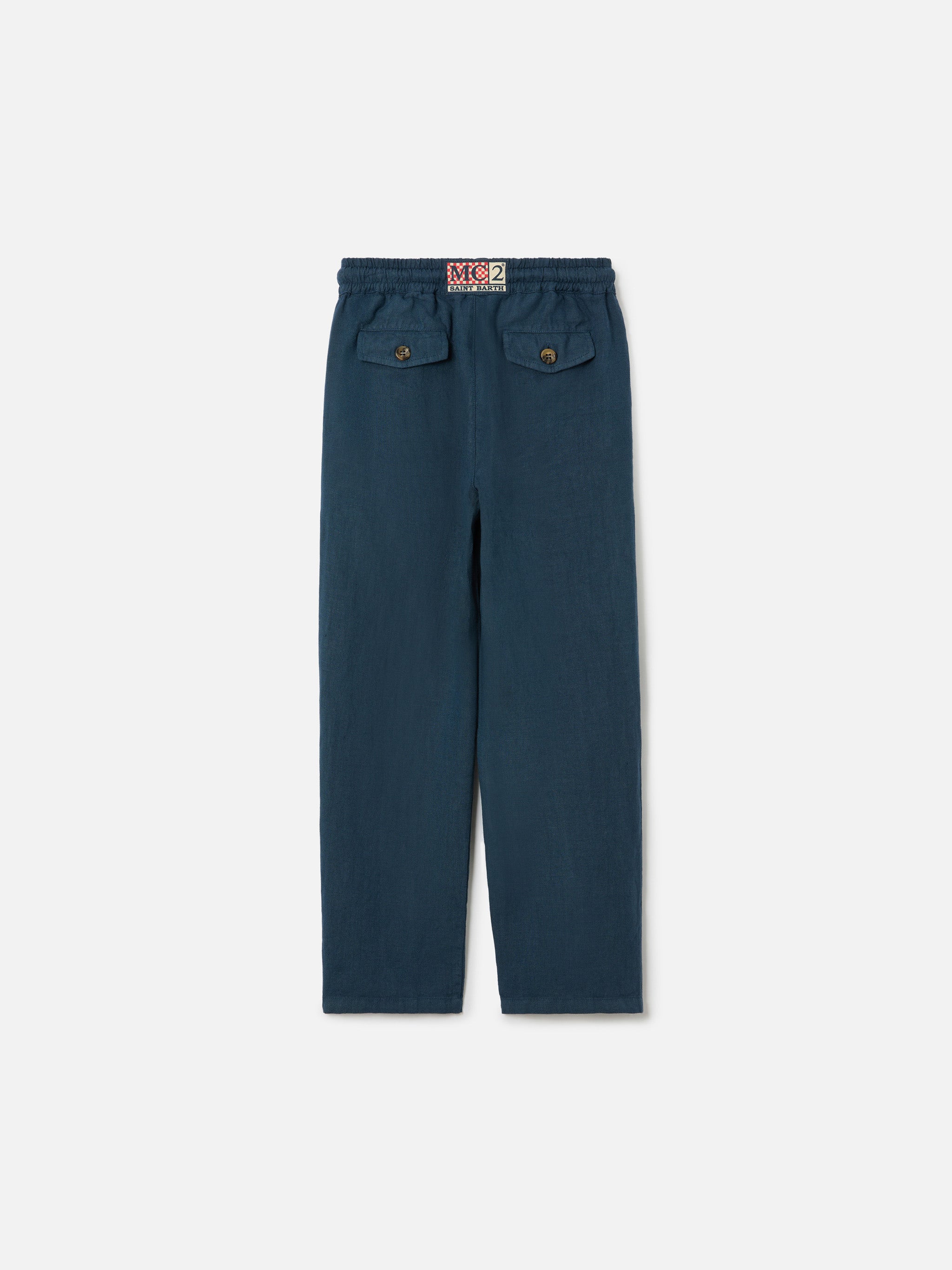 Navy Blue Calais Jr Pants Linen
