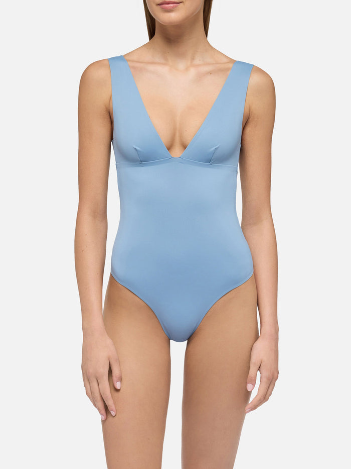 Calliope Brown Heat-Sealed One-Piece Swimsuit Sky One Piece
