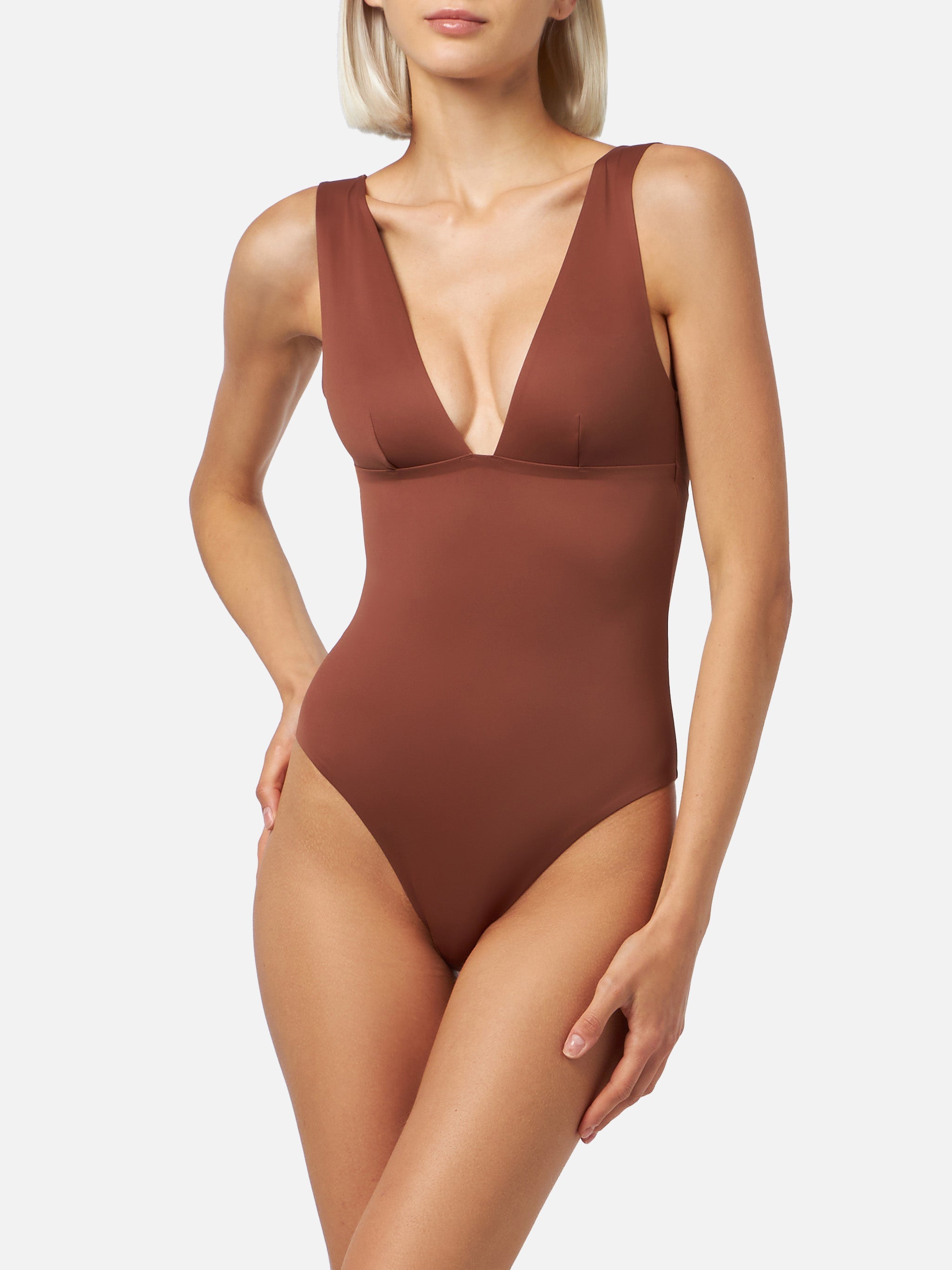 Calliope Heat-Sealed Brown One-Piece Swimsuit One Piece