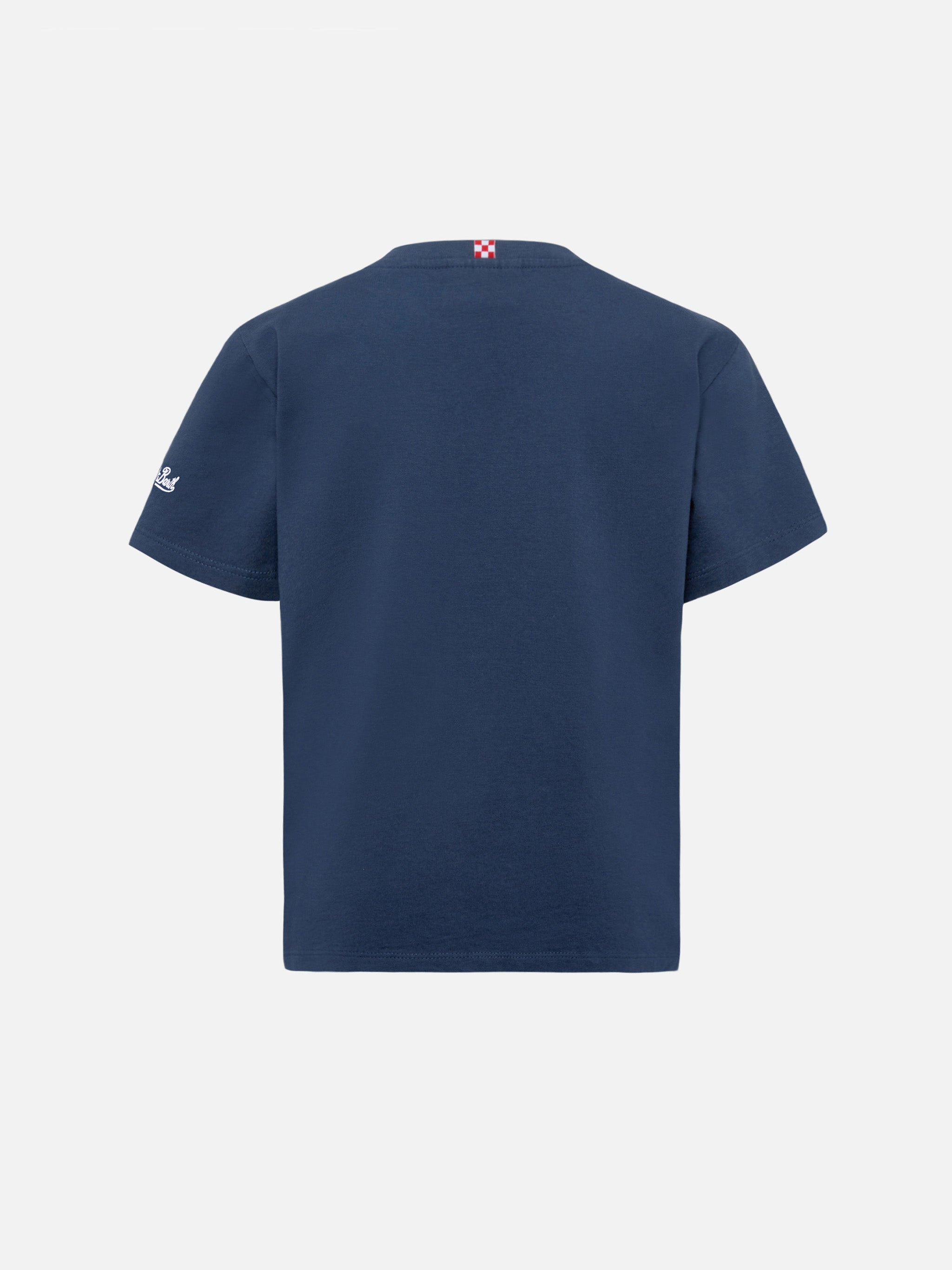 Cameron Cotton T-Shirt Blue With Raga Voloembroidery
