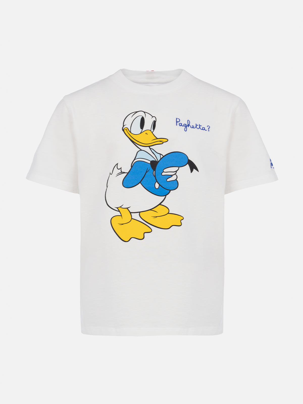 Boy Heavy Cotton T-Shirt Cameron With Donald Print And Paghetta? Embroidery | Disney Special Edition White