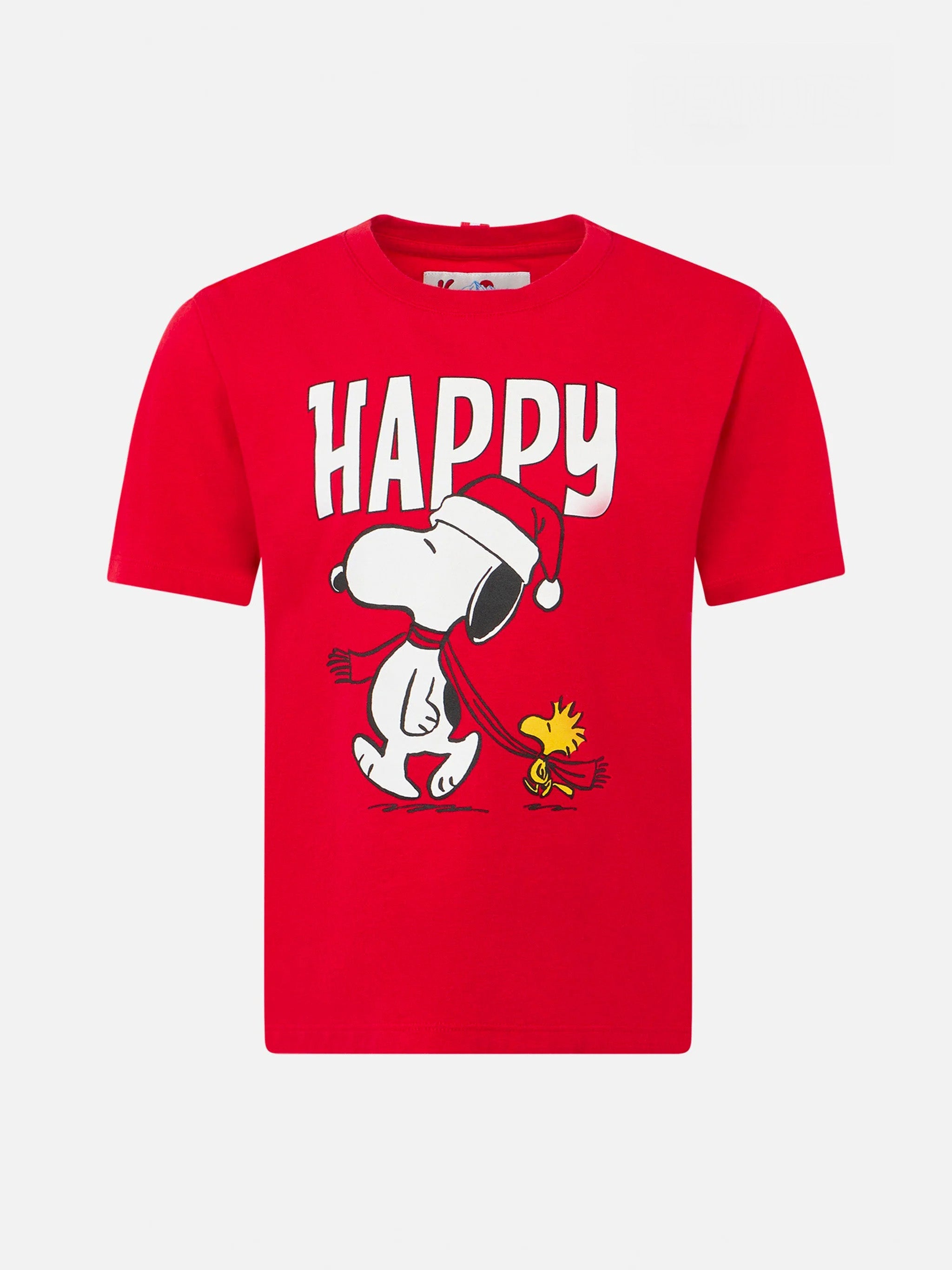 Boy Heavy Cotton T-Shirt With Snoopy Print | Peanuts™ Special Edition Red