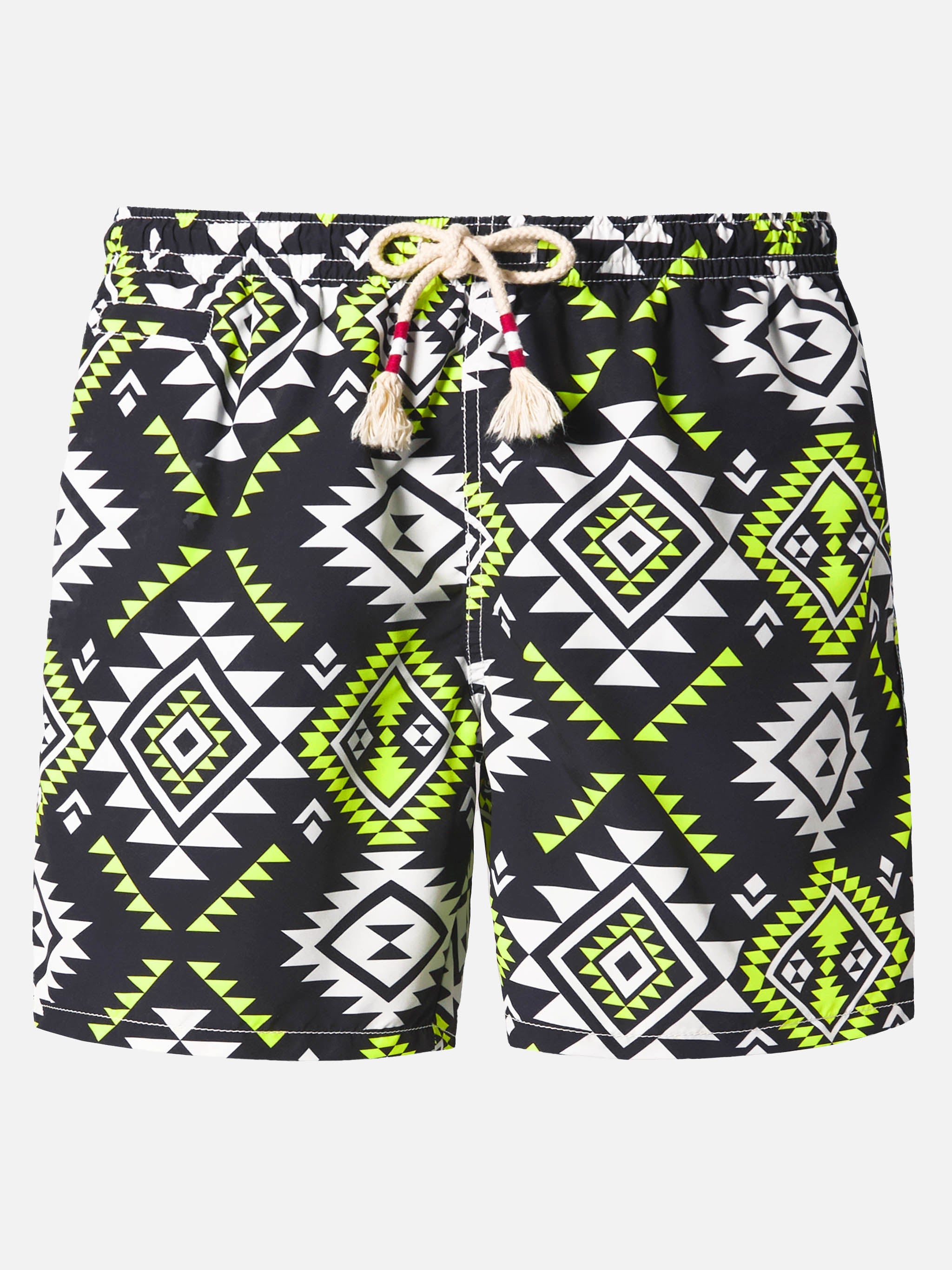 Mid-Length Swim-Shorts Caprese With Ethnic Print Black Swimshort