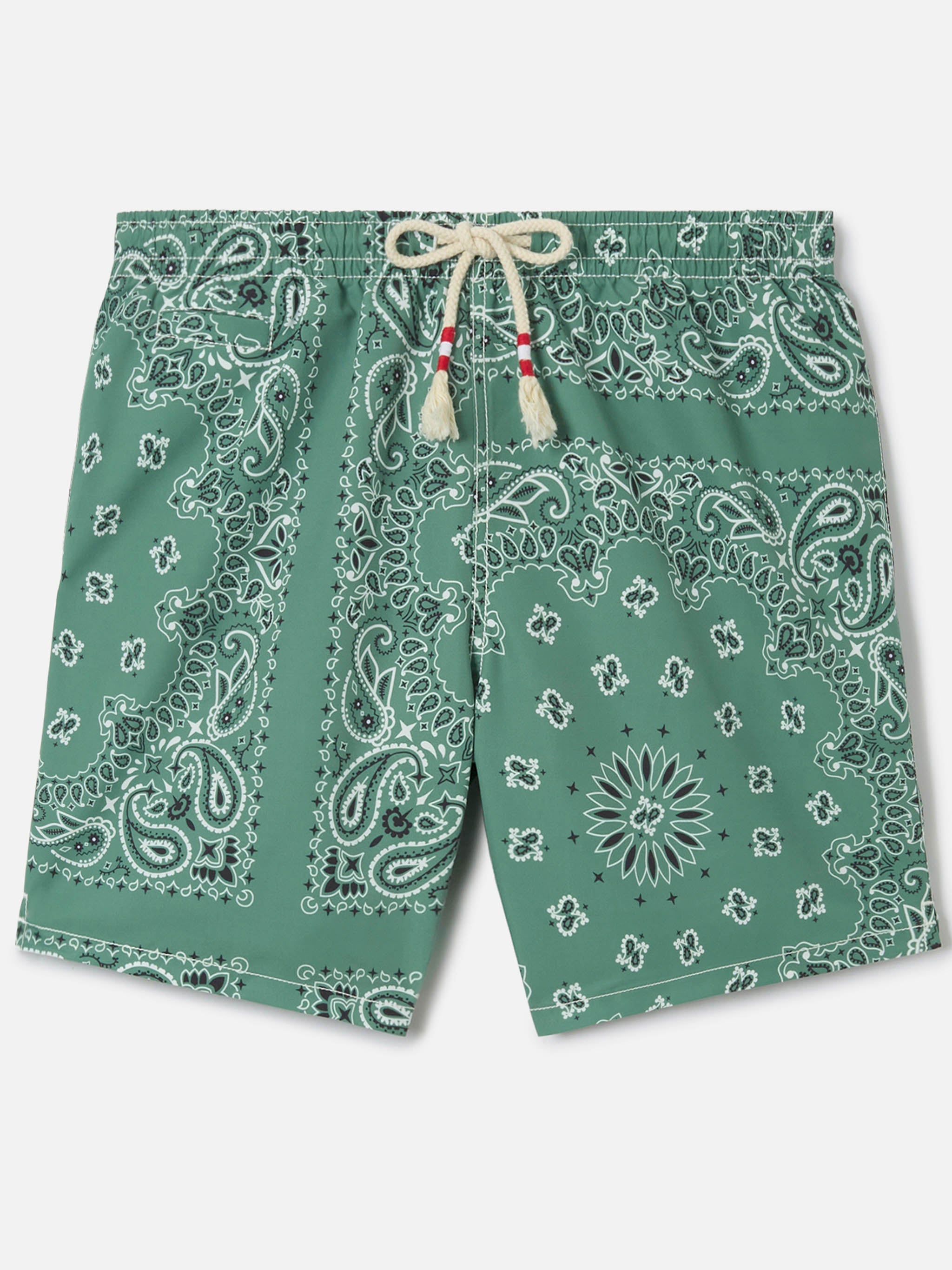 Caprese Swim Shorts With Military Green Bandana Print __single__ Swimshort
