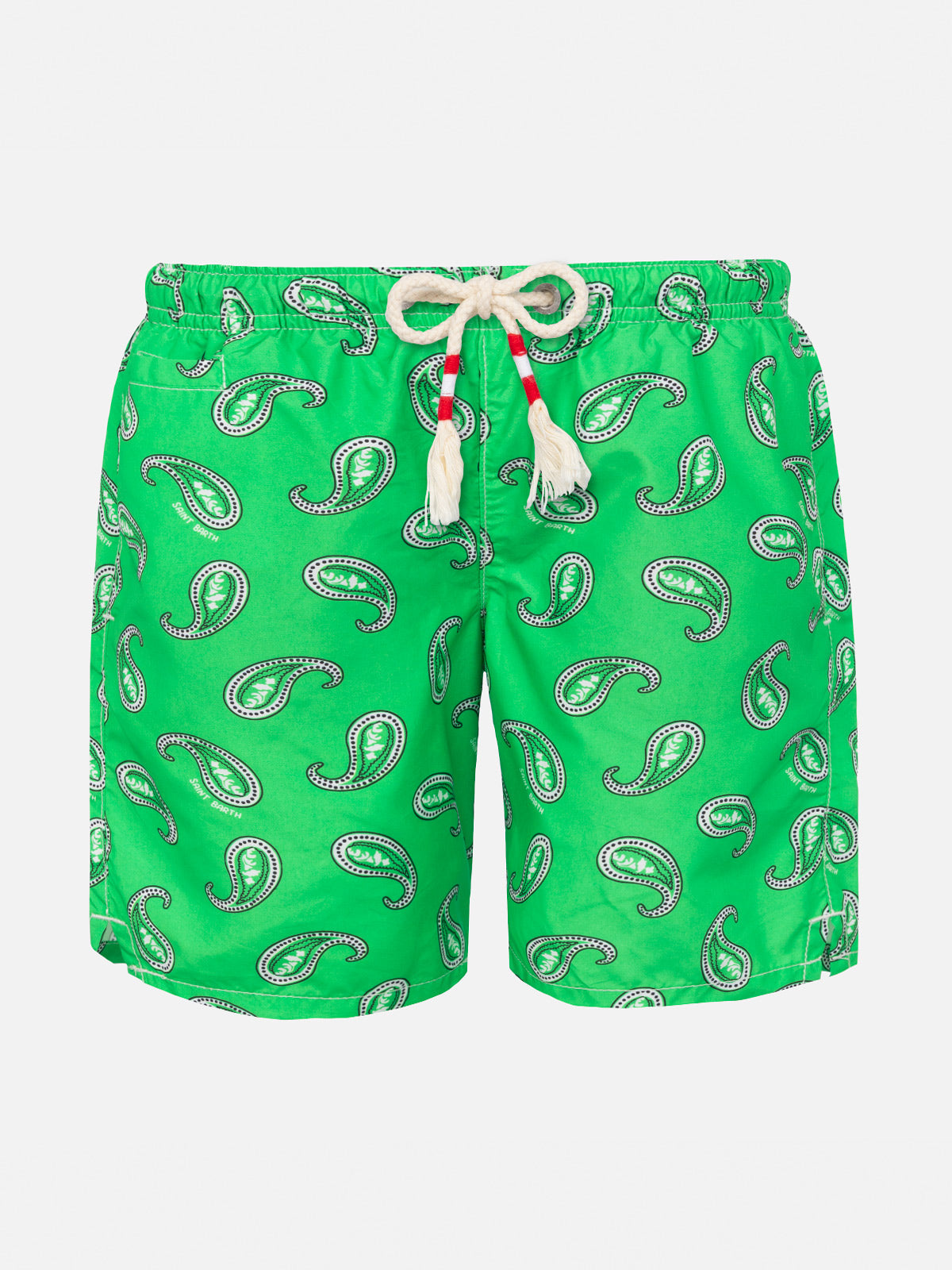 Boy Swim Shorts With Paisley Print Green Swimshort