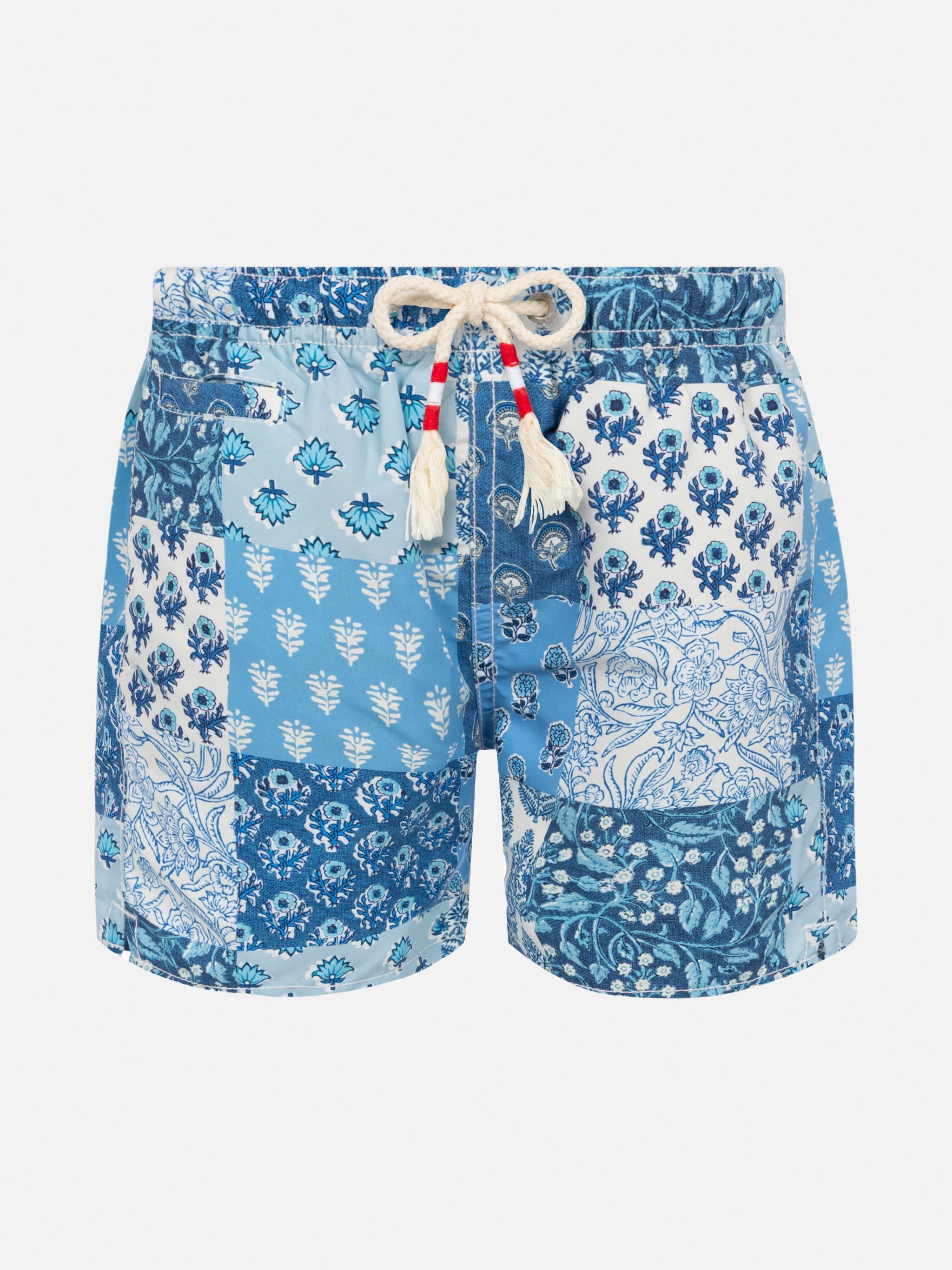 Mid-Length Swim-Shorts Caprese Jr With Floral Print Sky Swimshort