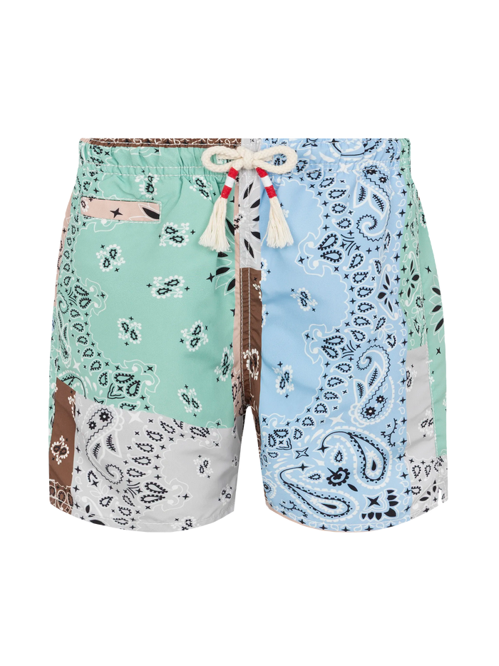 Mid-Length Swim-Shorts Caprese Jr With Bandana Patch Print __single__ Swimshort