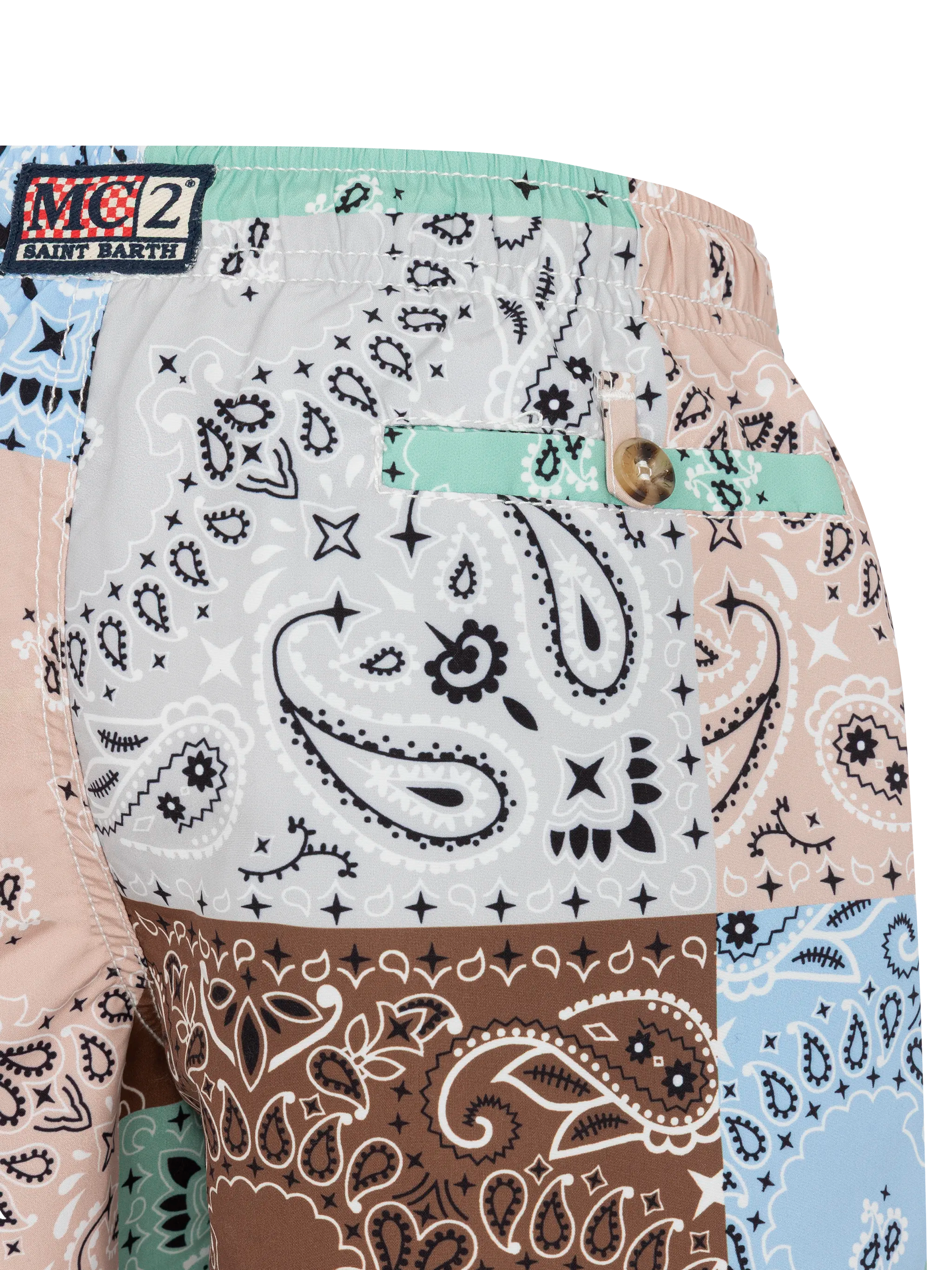 Mid-Length Swim-Shorts Caprese Jr With Bandana Patch Print Swimshort