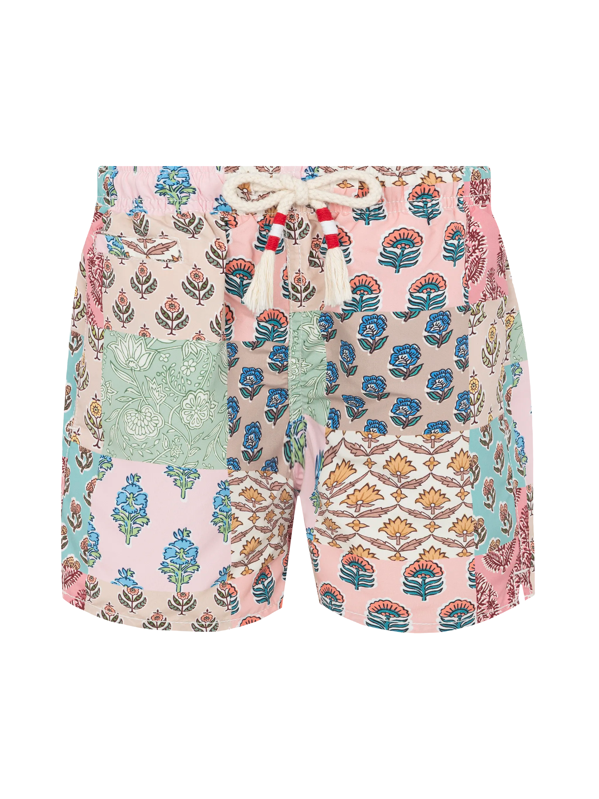 Mid-Length Swim-Shorts Caprese Jr With Flower Patch Print Pink Swimshort