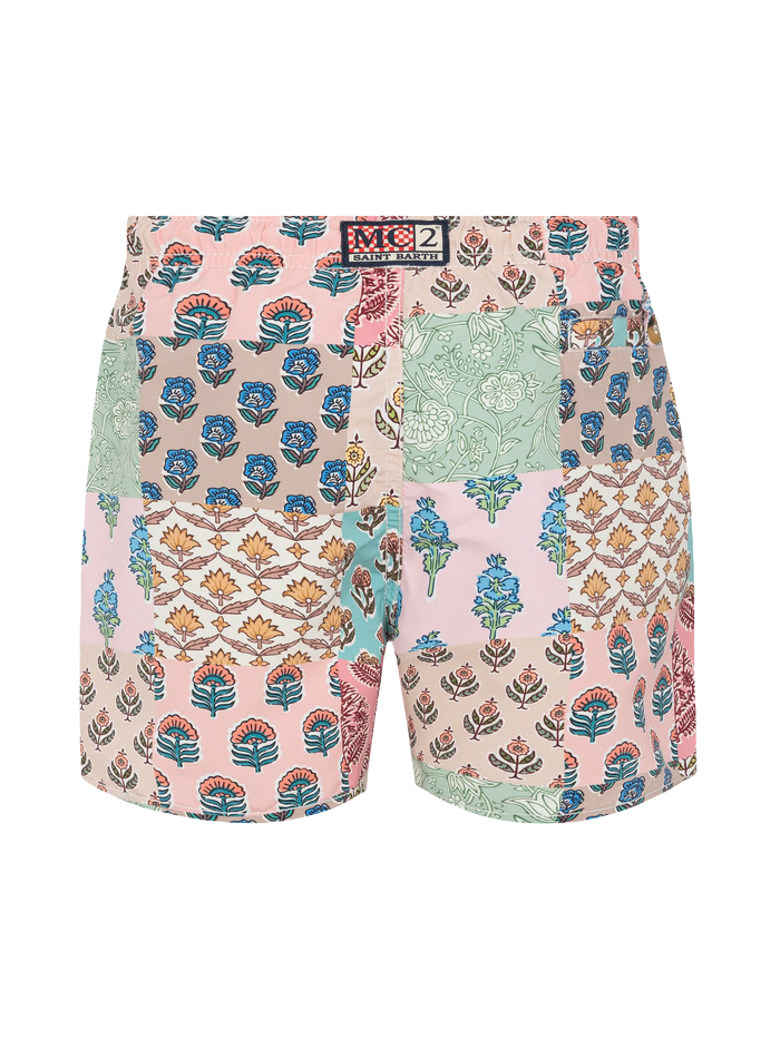Mid-Length Swim-Shorts Caprese Jr With Flower Patch Print __single__ Swimshort
