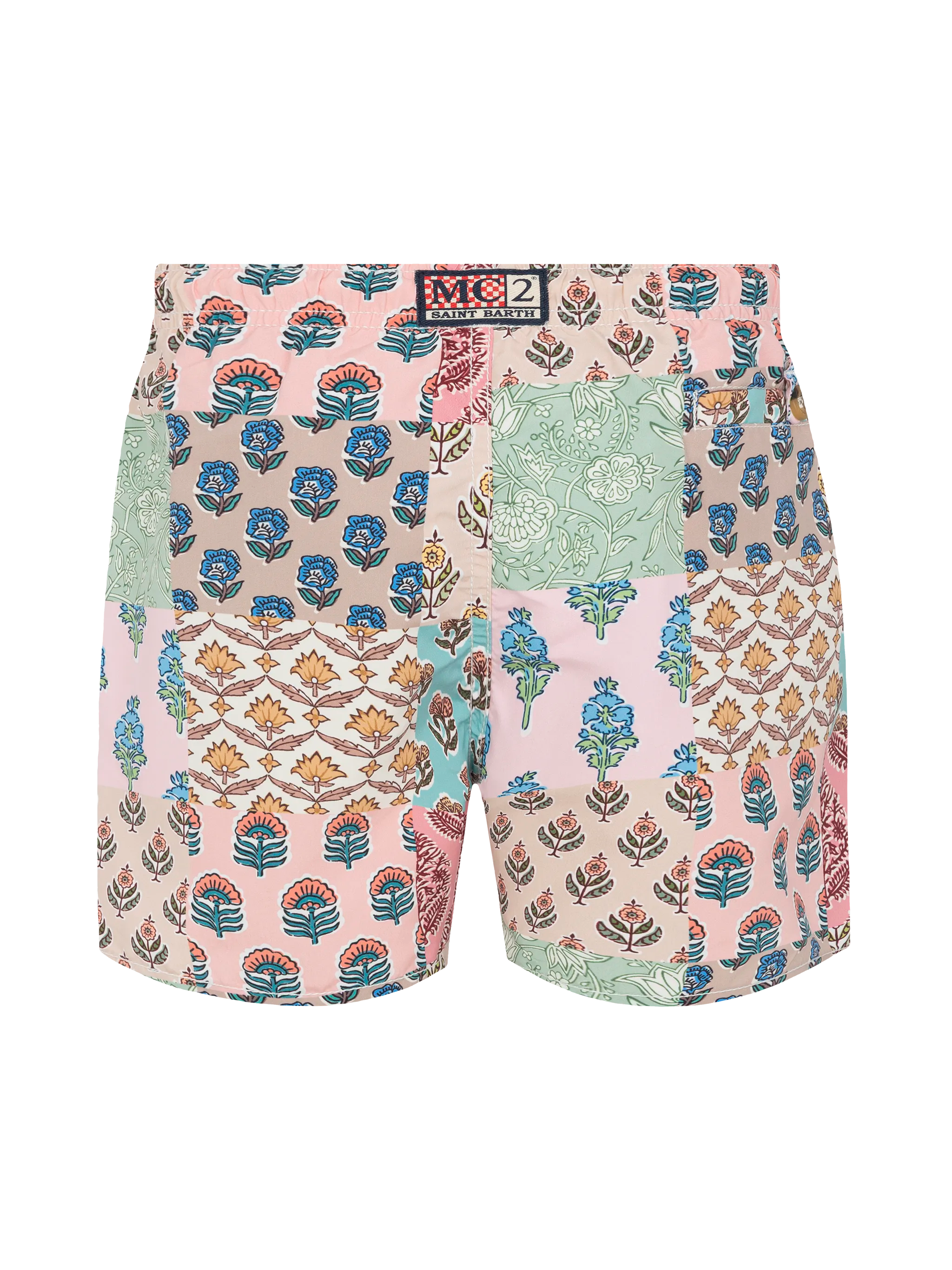 Mid-Length Swim-Shorts Caprese Jr With Flower Patch Print Pink Swimshort